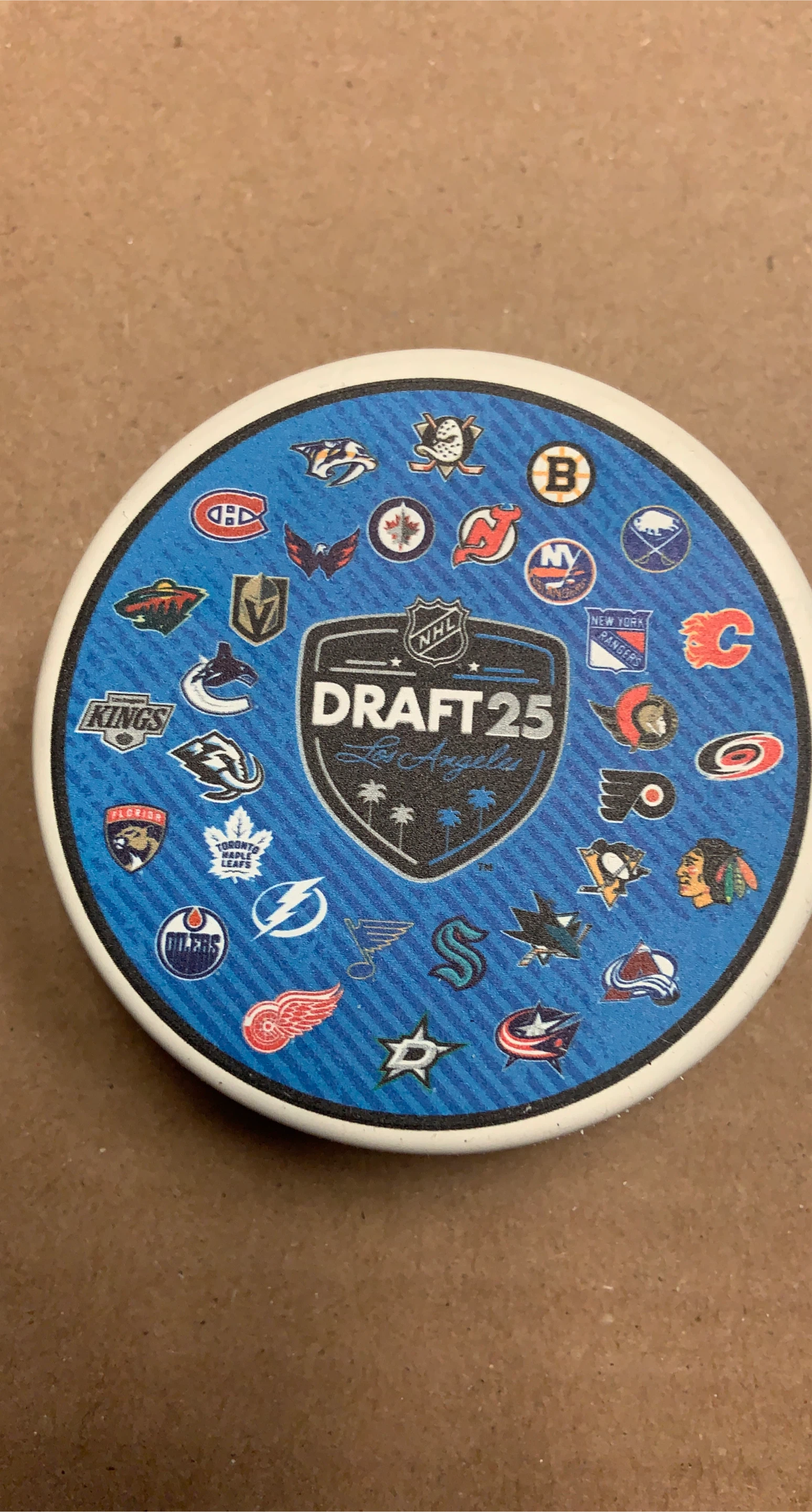 NHL 2025 Draft Los Angeles Hockey Puck