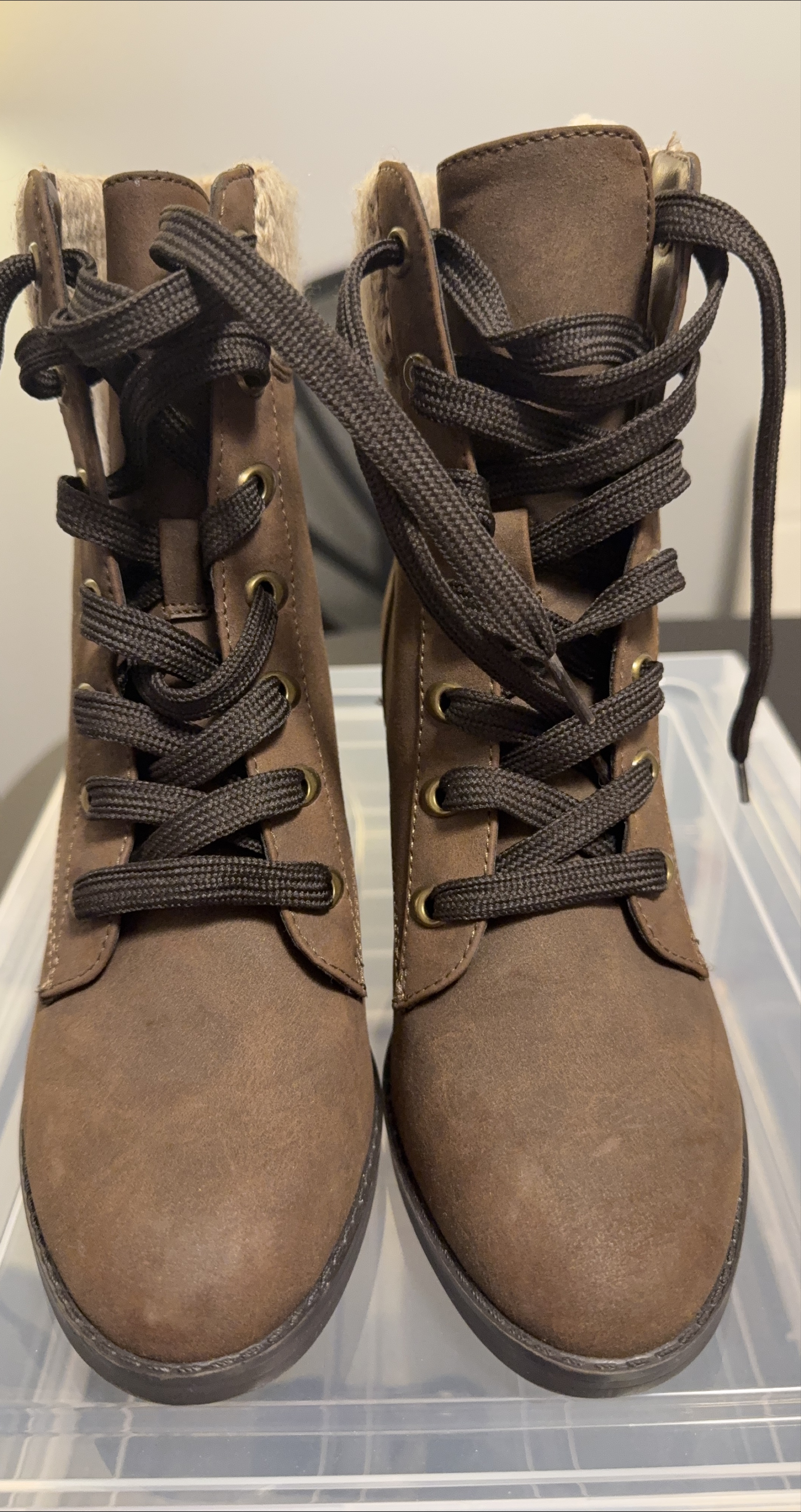 Call It Spring Brown Heeled Boots - Size 6 thumbnail