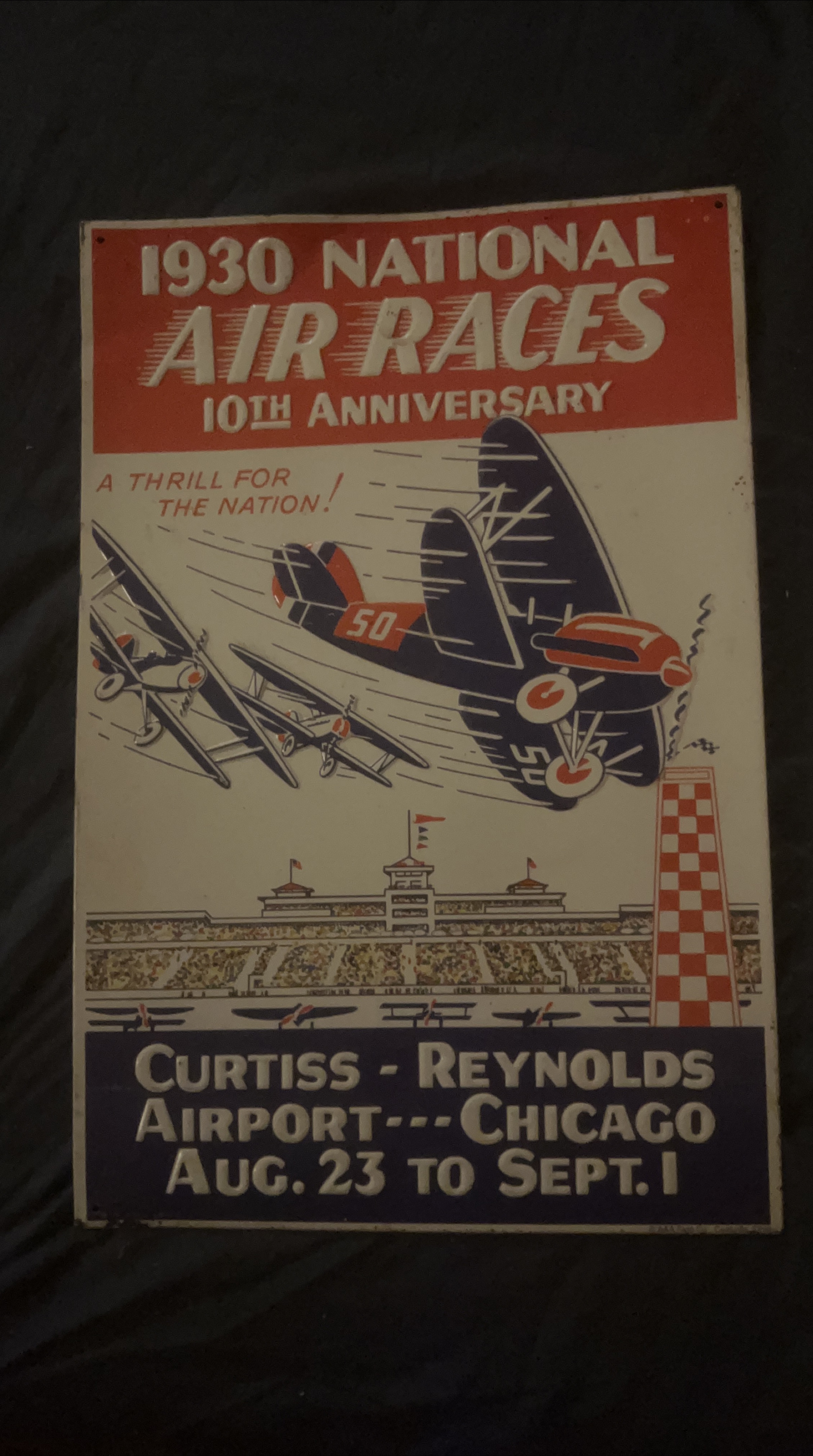1930 National Air Races 10th Anniversary Sign thumbnail