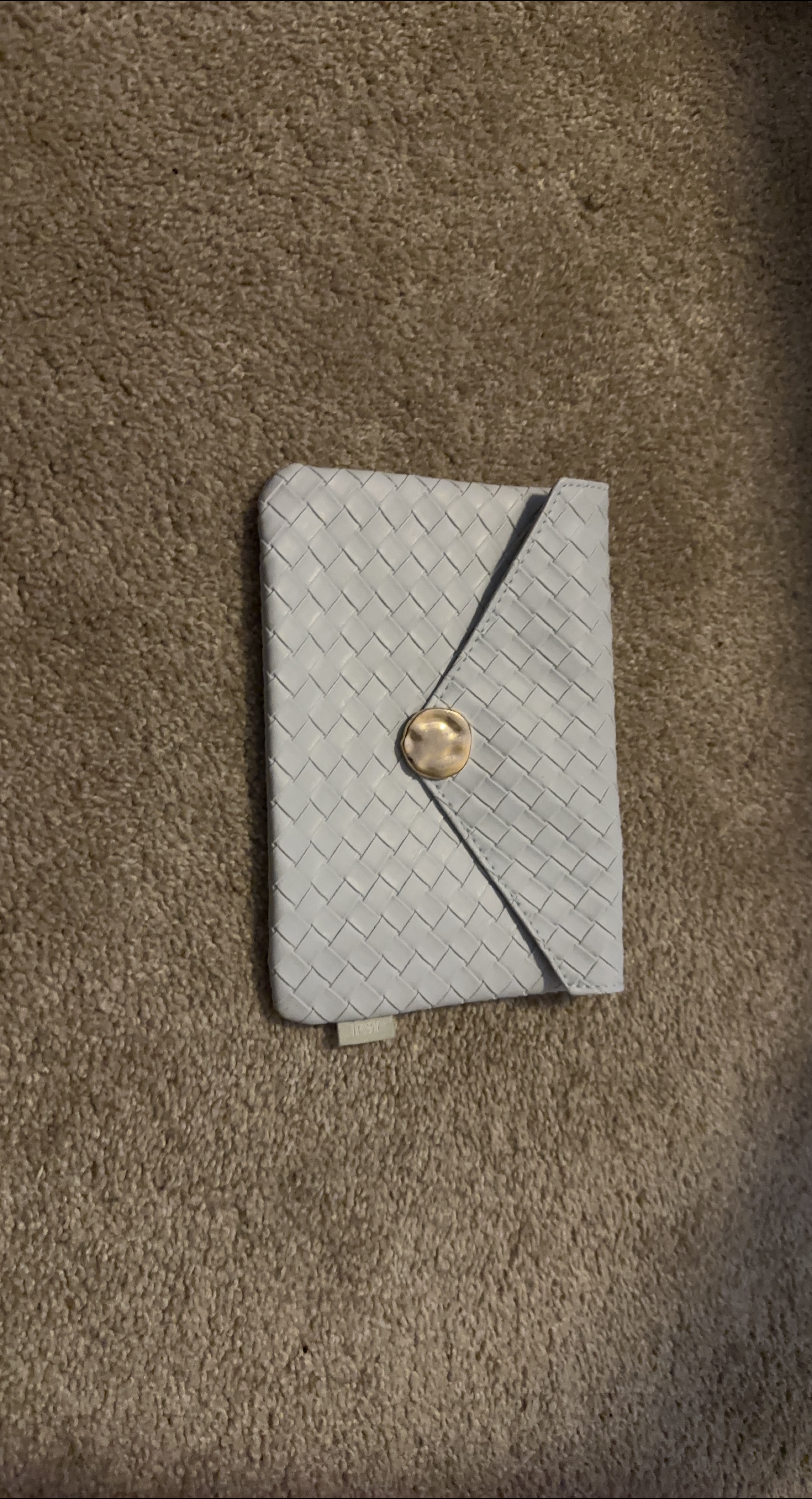 Light Blue Woven Wallet with Gold Button thumbnail