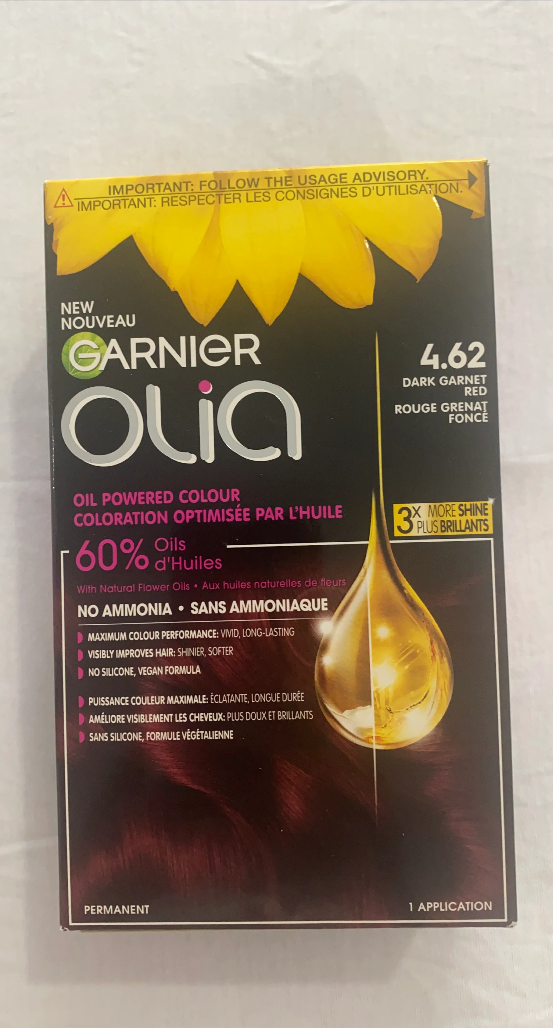 Garnier Olia 4.62 Dark Garnet Red Hair Dye