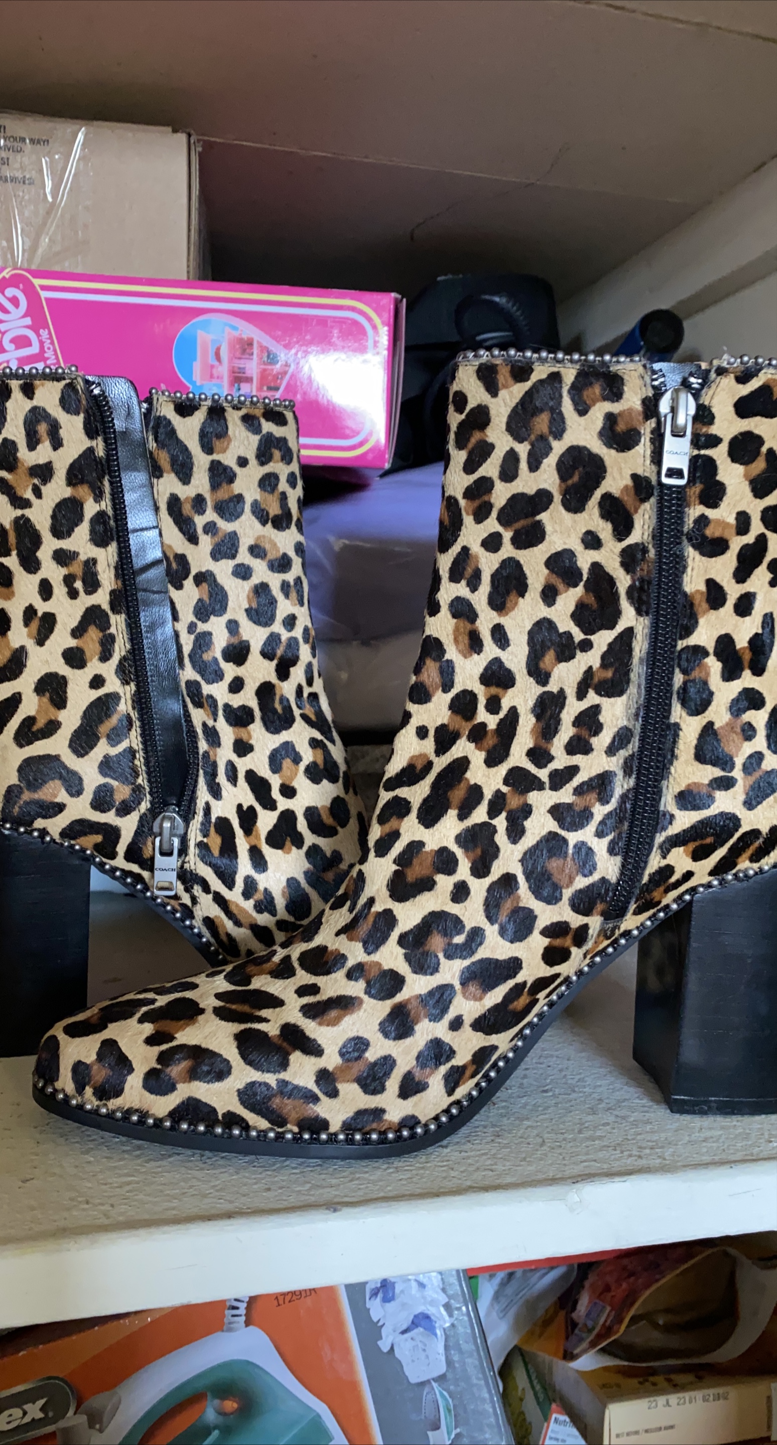 Coach Leopard Print Ankle Boots - Size 8 image indicator(1)