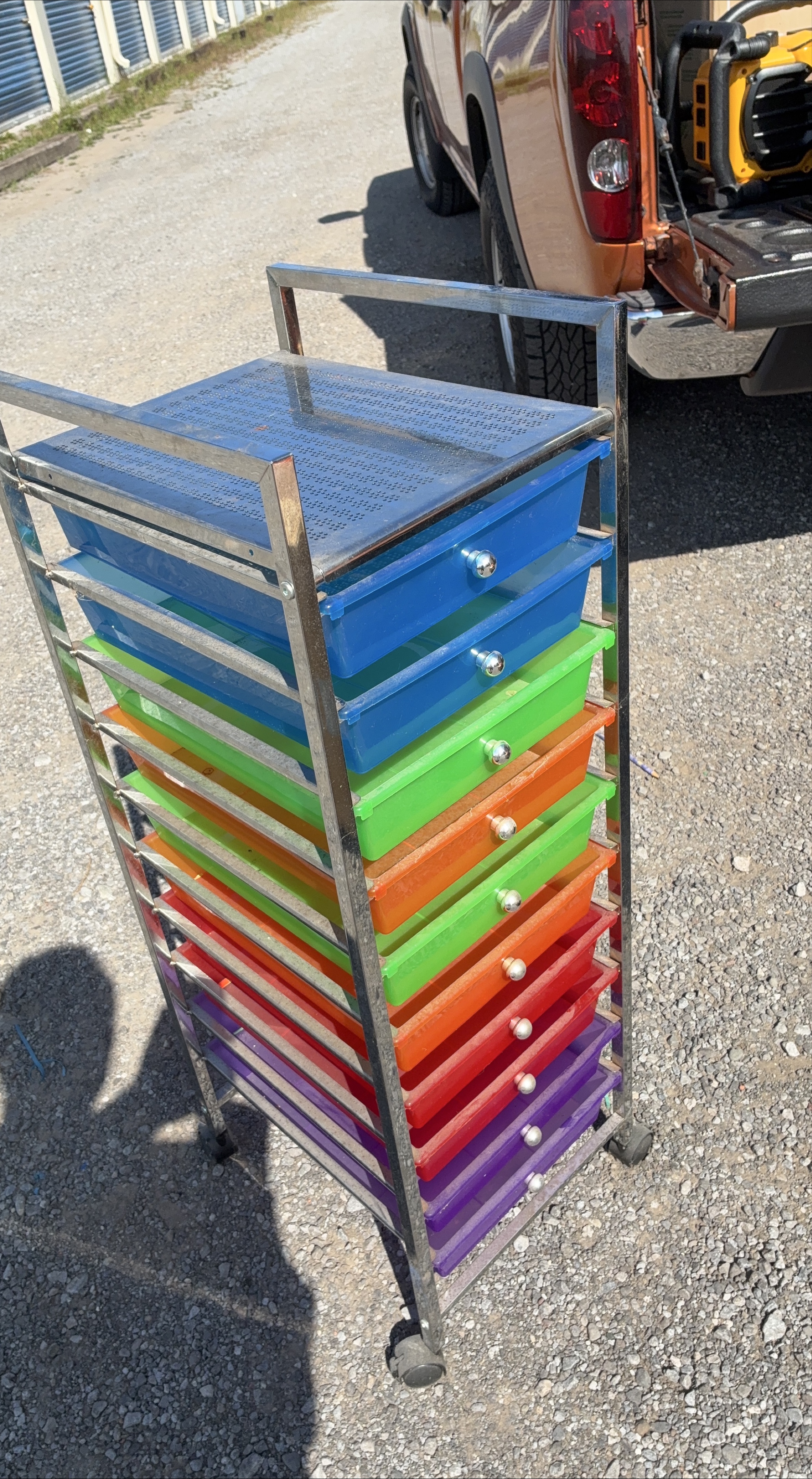 Rolling Cart with Colourful Drawers thumbnail