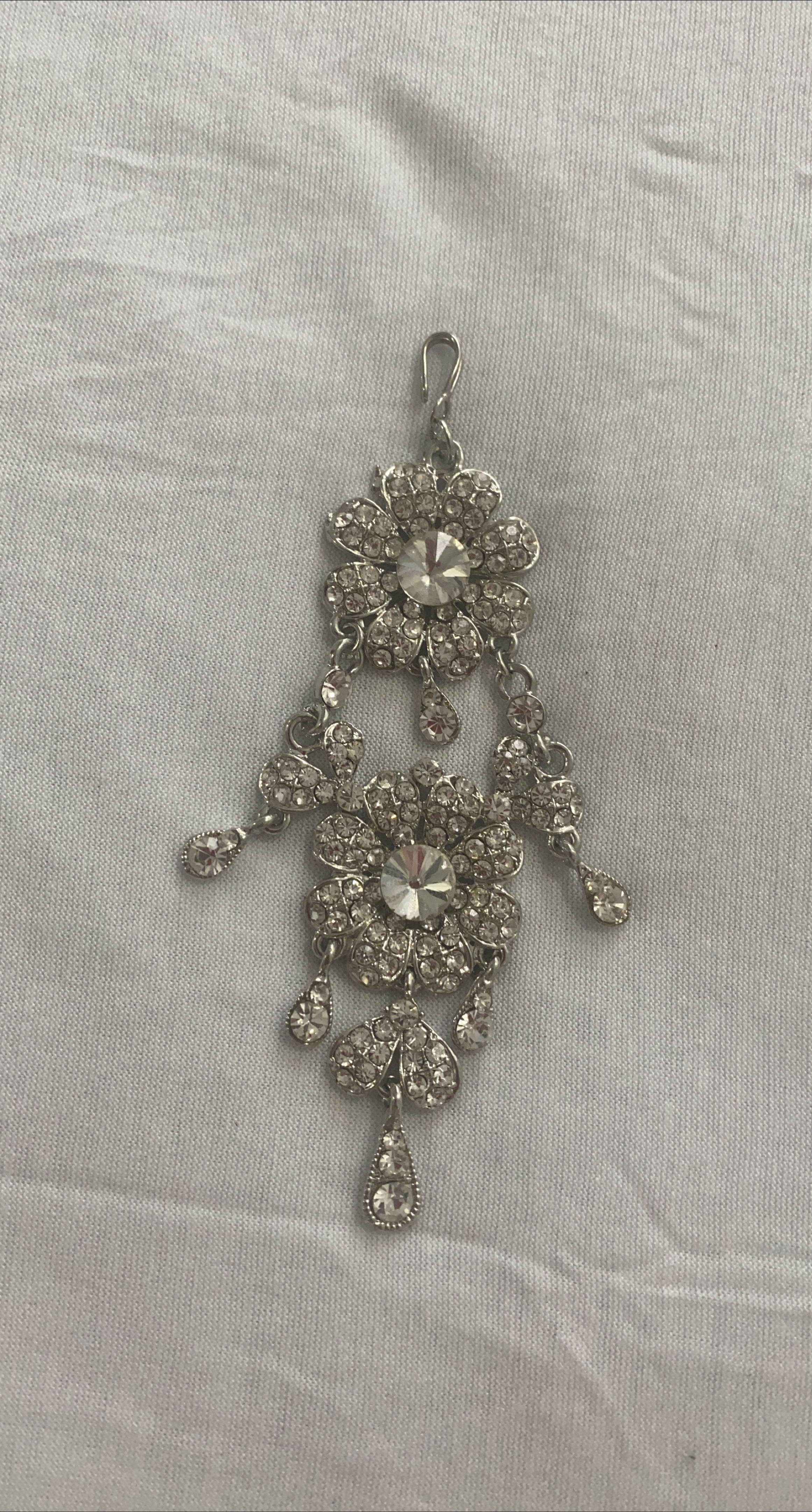 Rhinestone Silver Coloured Brooch thumbnail