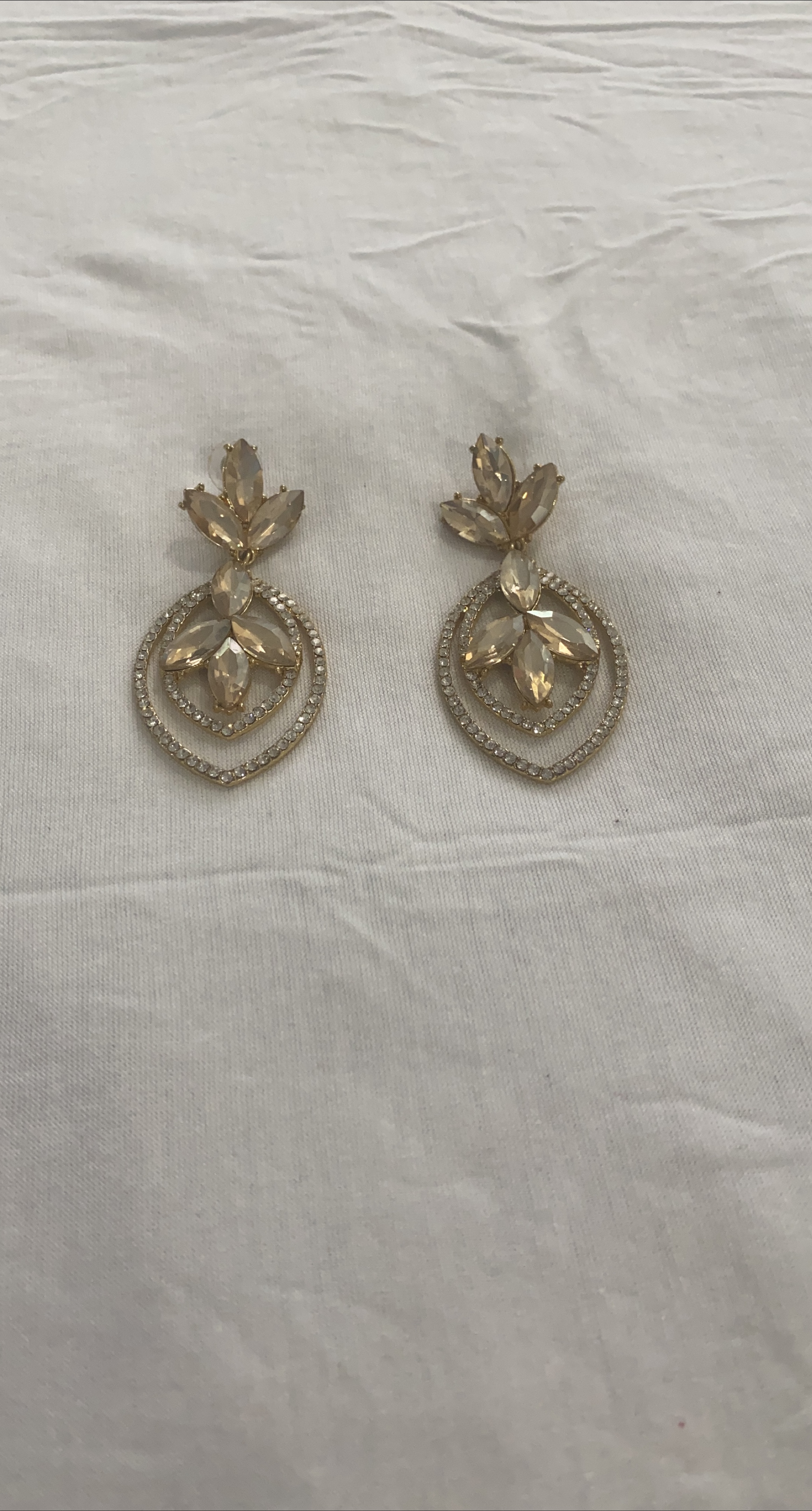 Gold Floral Drop Earrings thumbnail