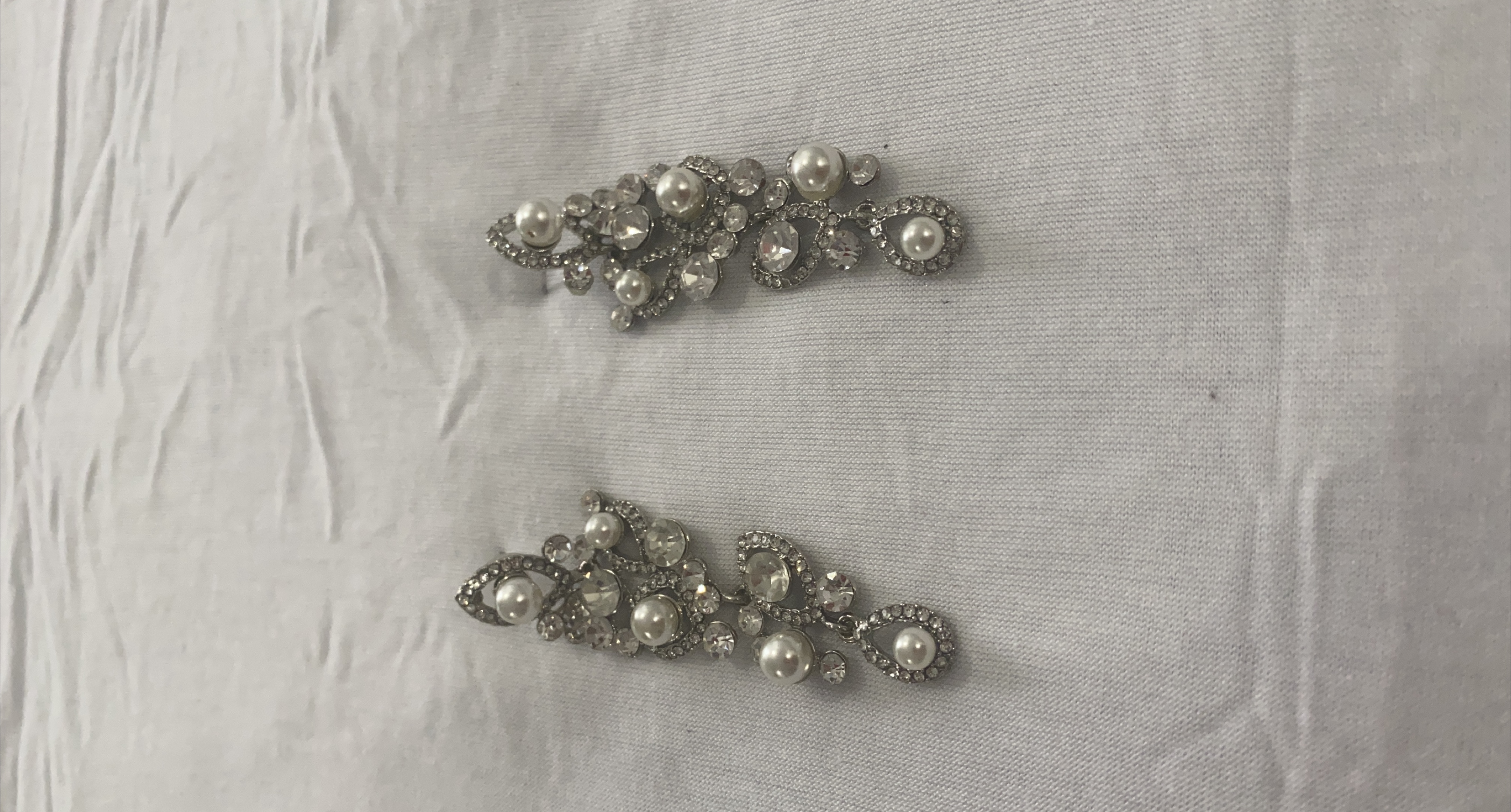 Pearl & Rhinestone Hair Clips - Set of 2 thumbnail
