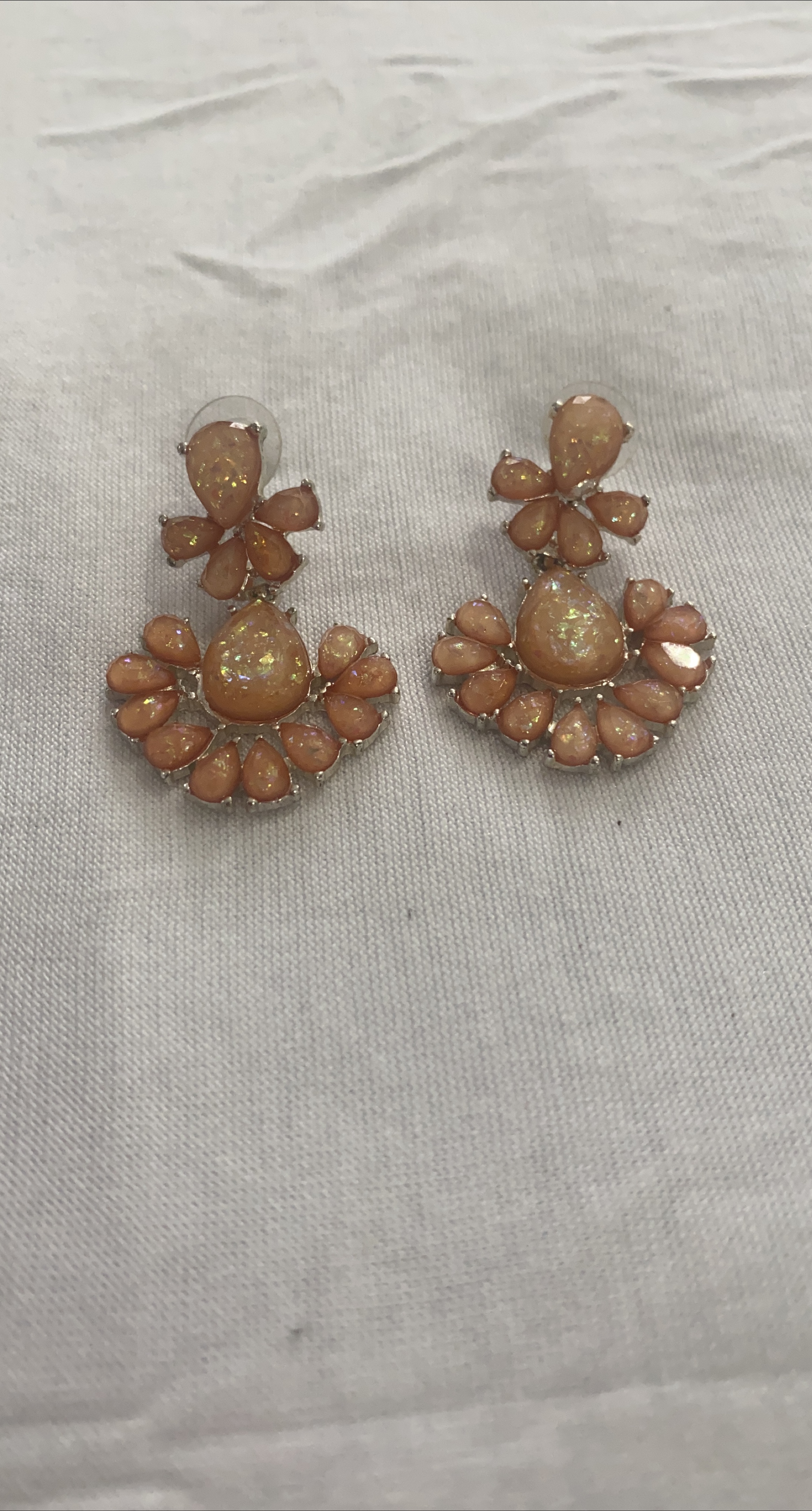 Peach coloured earrings thumbnail