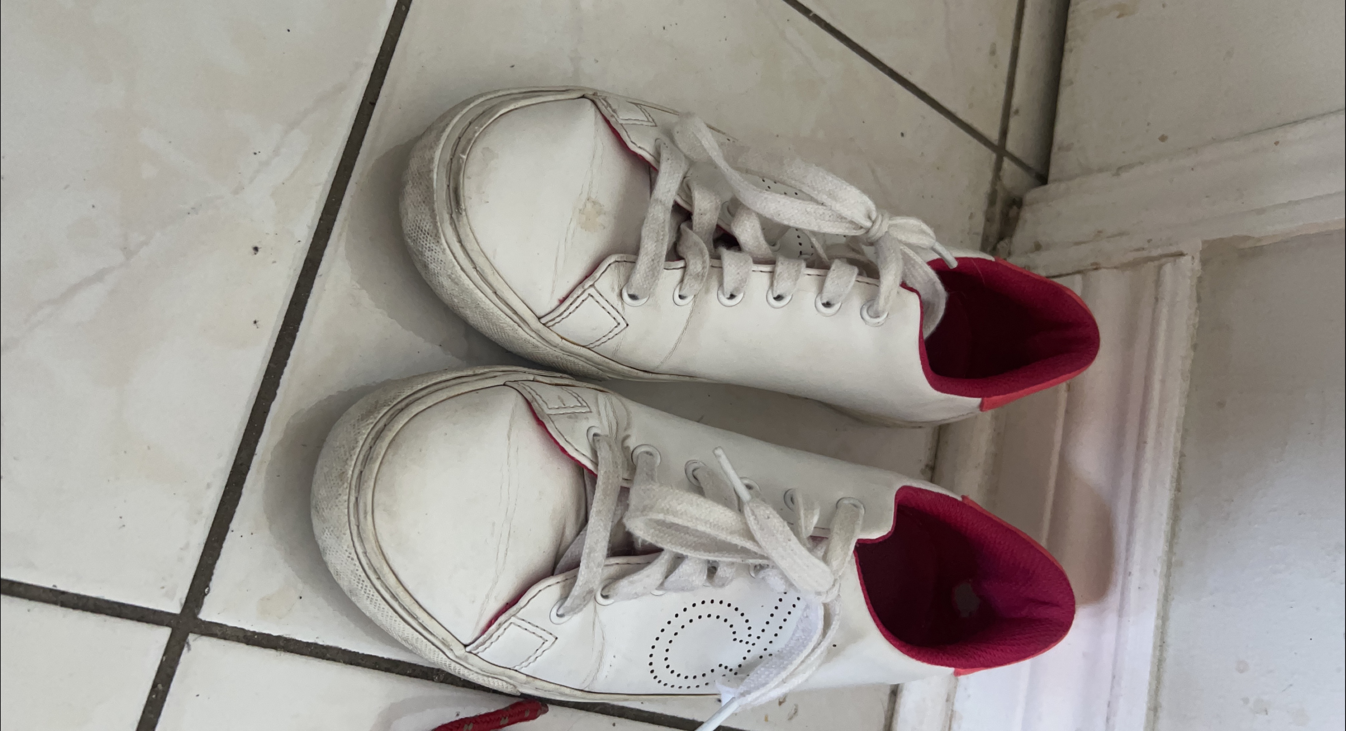 Calvin Klein White & Pink Sneakers thumbnail