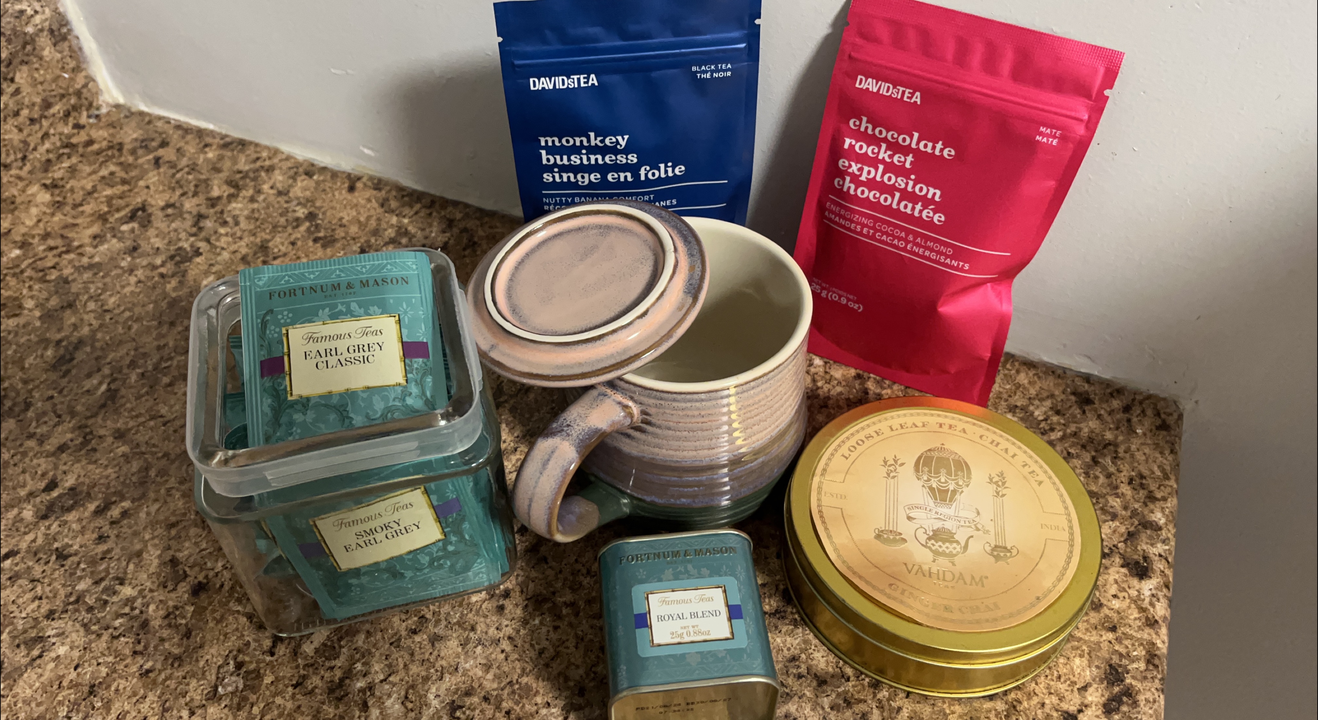 Tea Collection: DAVIDsTEA, Fortnum & Mason, Vahdam