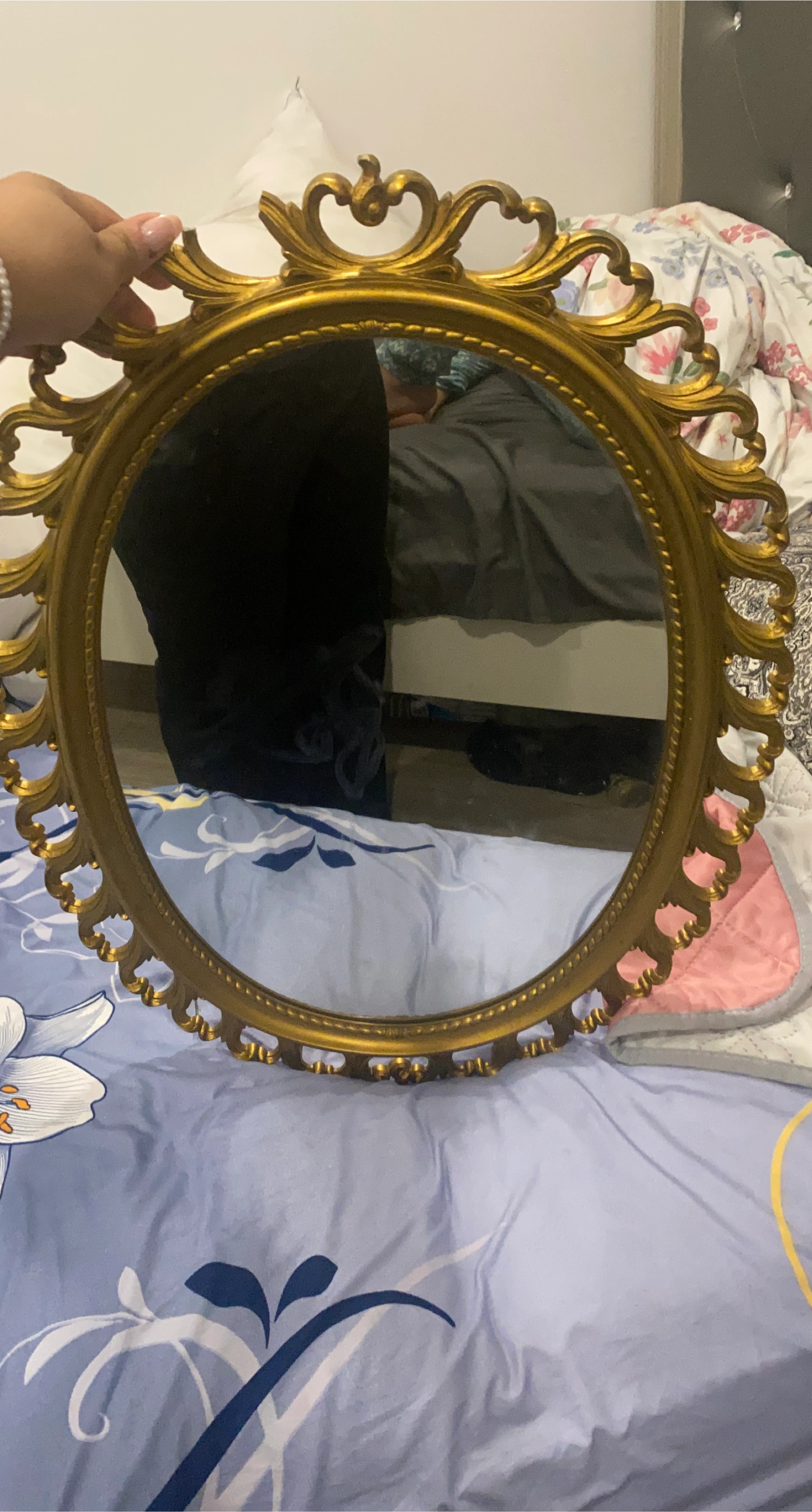 Gold Oval Decorative Mirror thumbnail