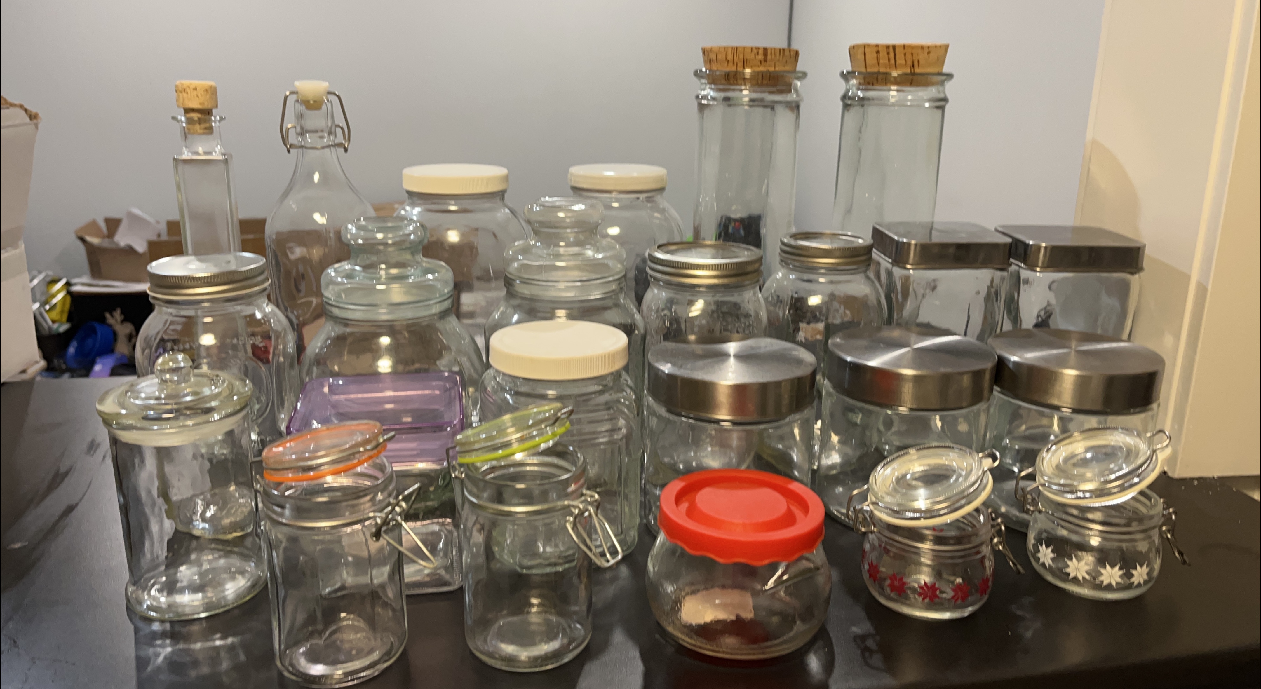 Variety of Glass Jars