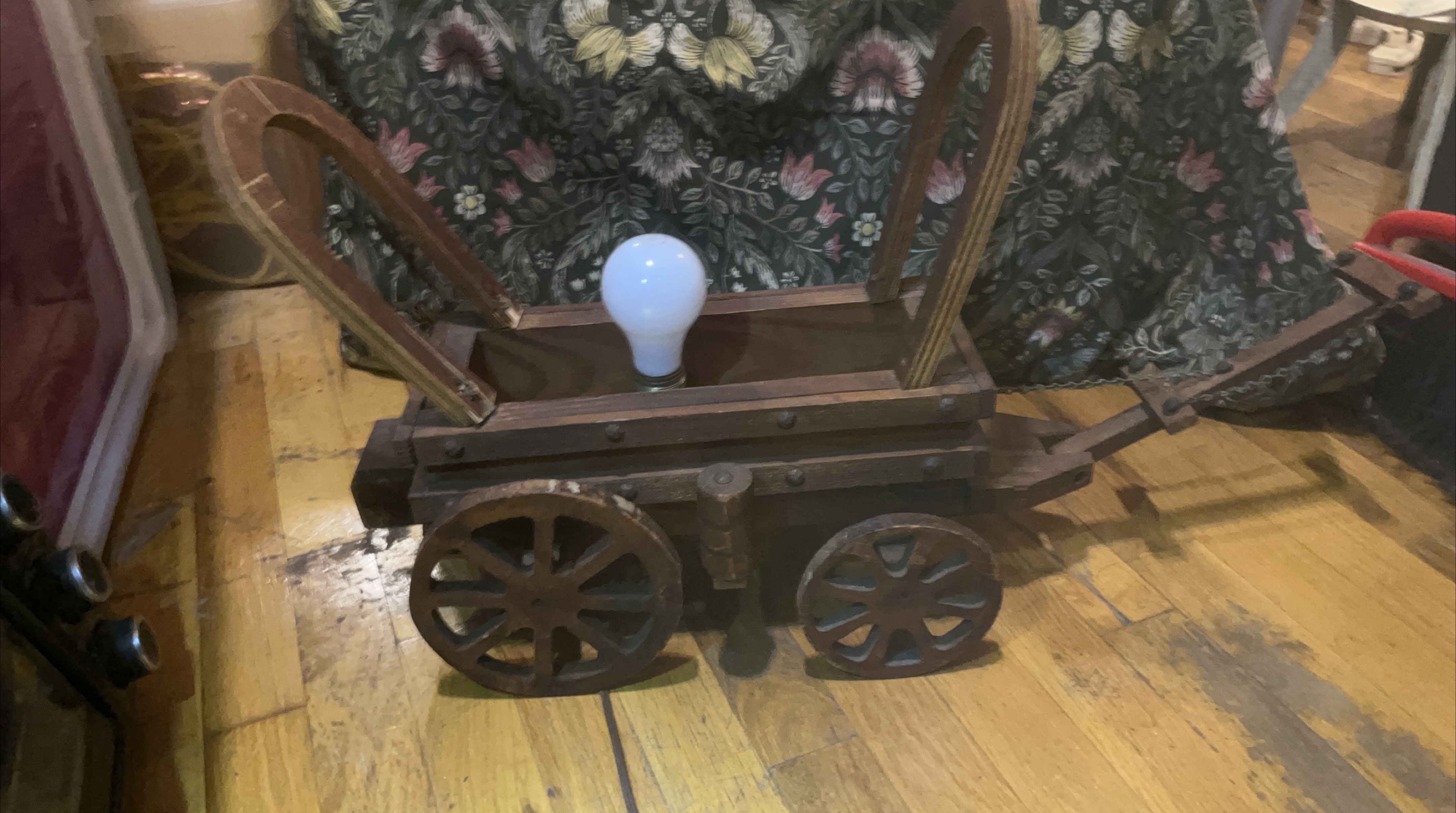 Vintage Wooden Cart Lamp thumbnail