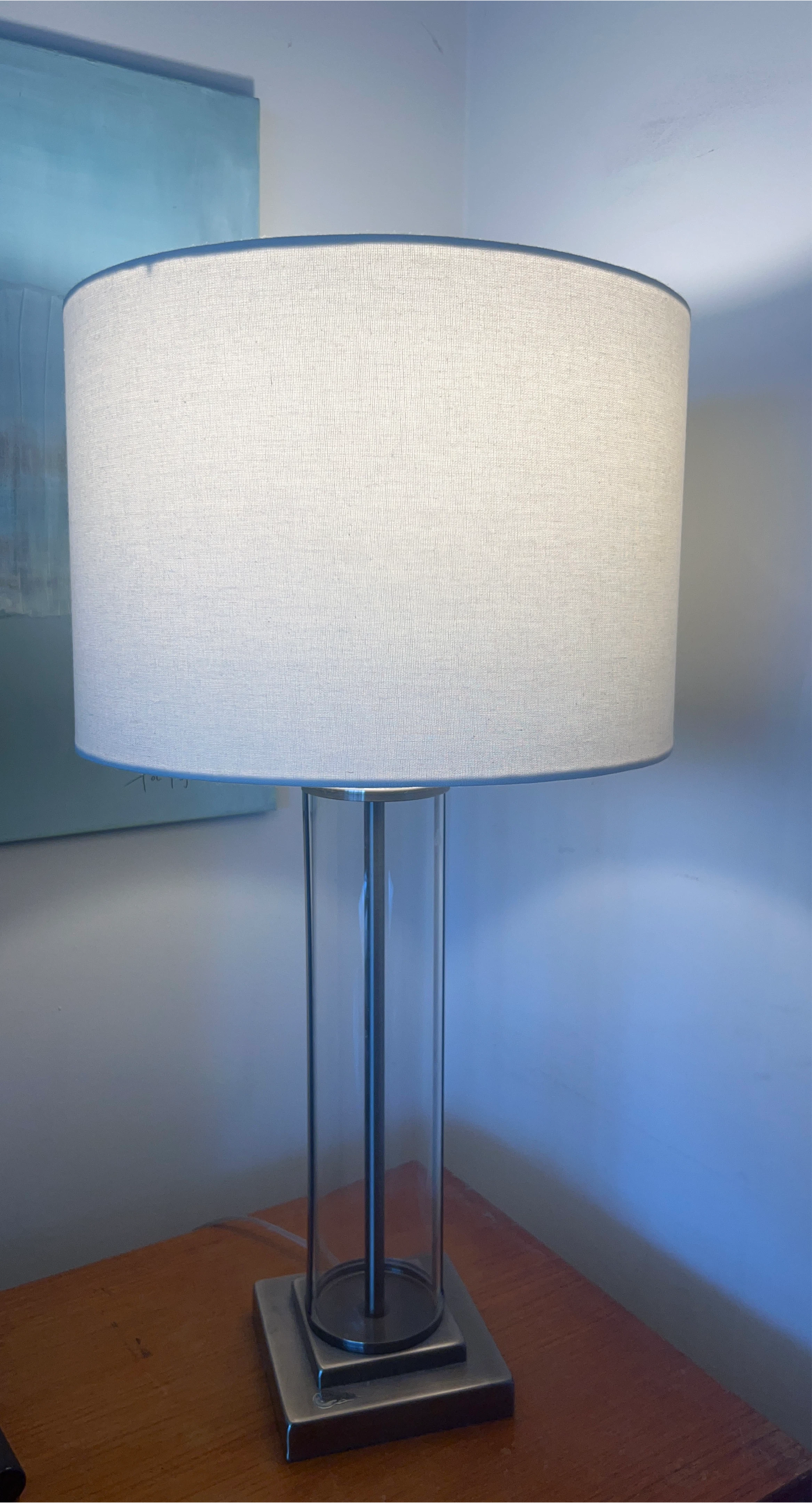 Table Lamp with Cylinder Glass Base