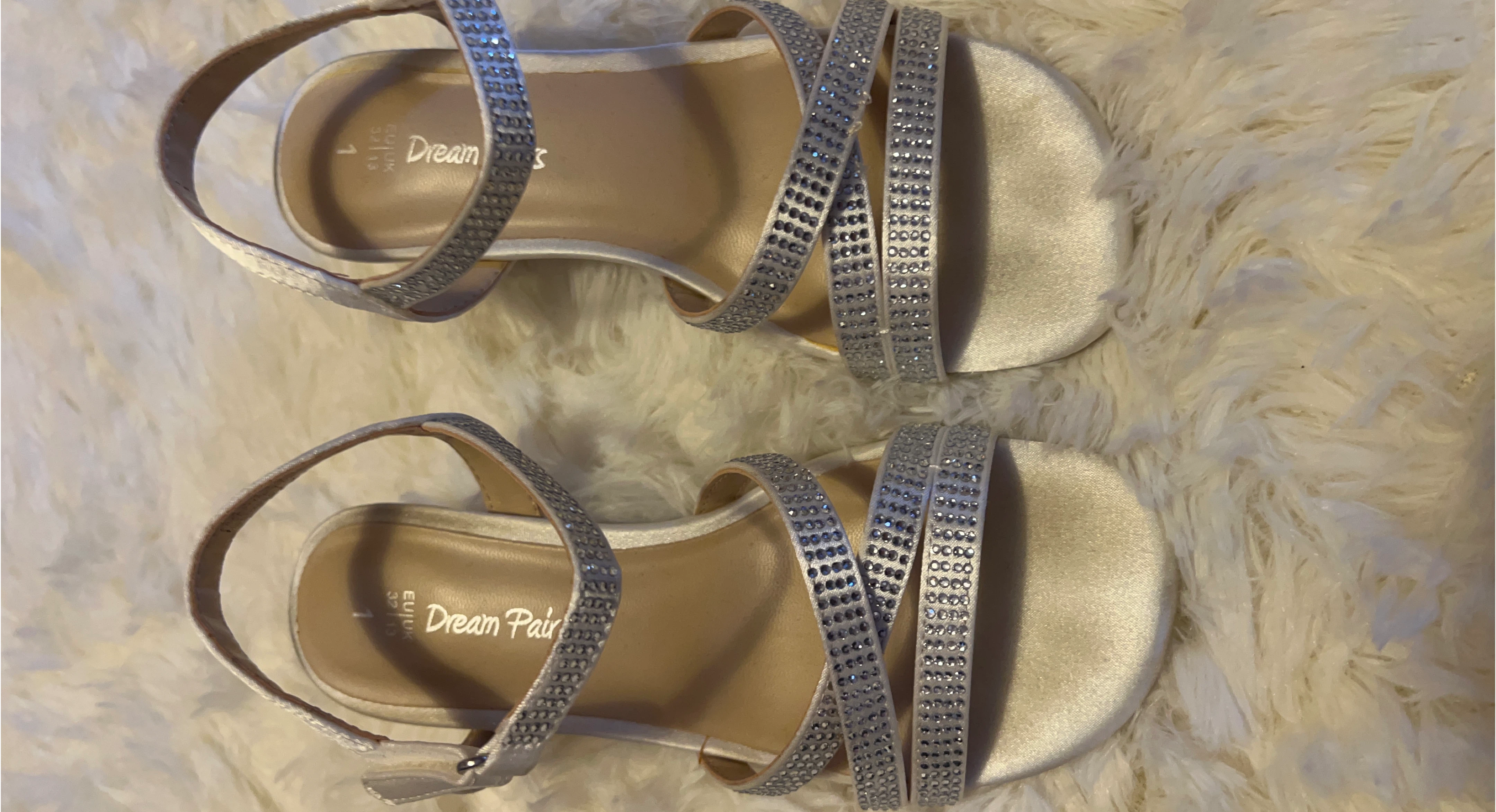Dream Pairs Silver Rhinestone Sandals - Size 1 thumbnail