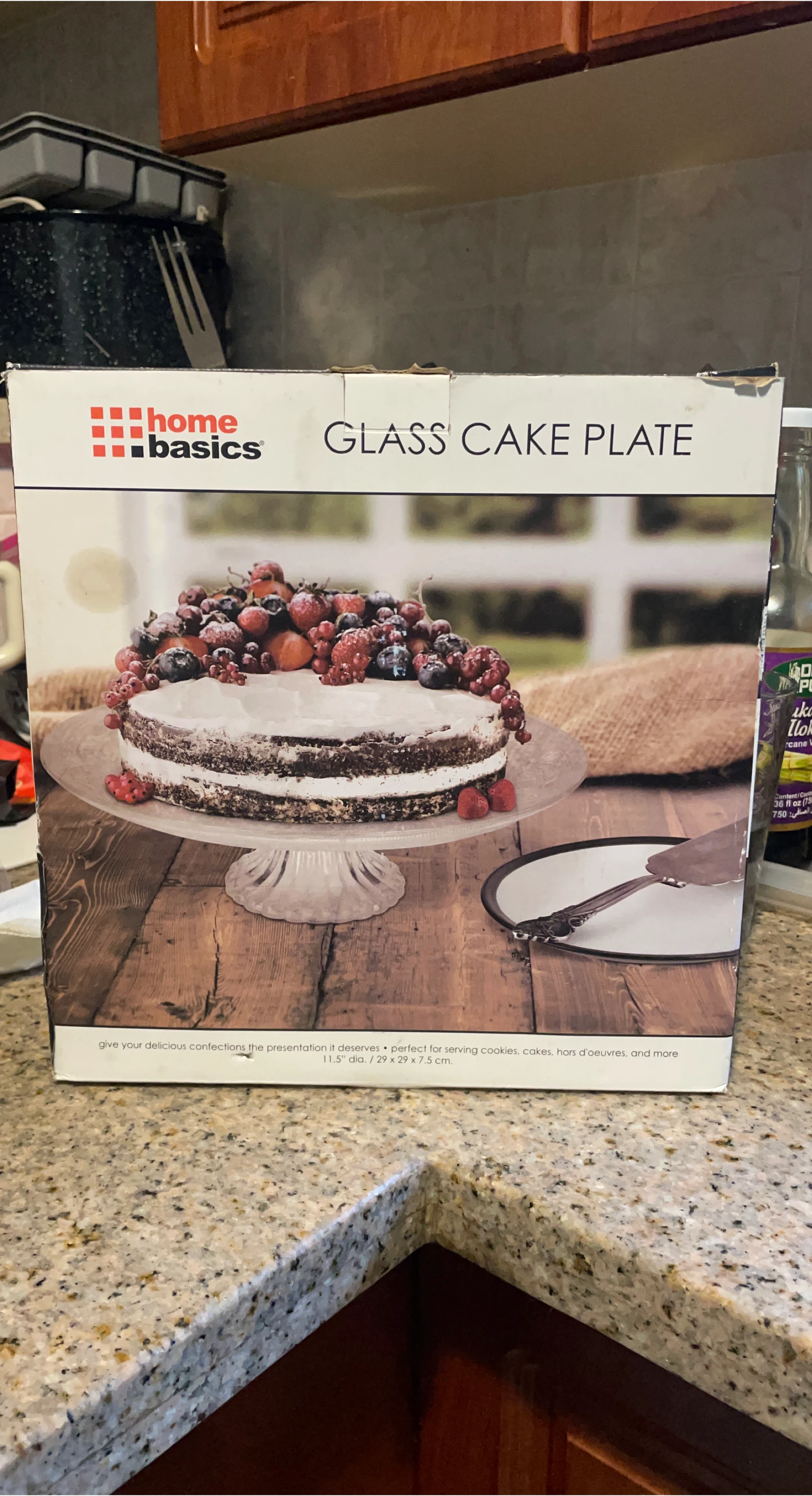 Home Basics Glass Cake Plate - Like New! thumbnail