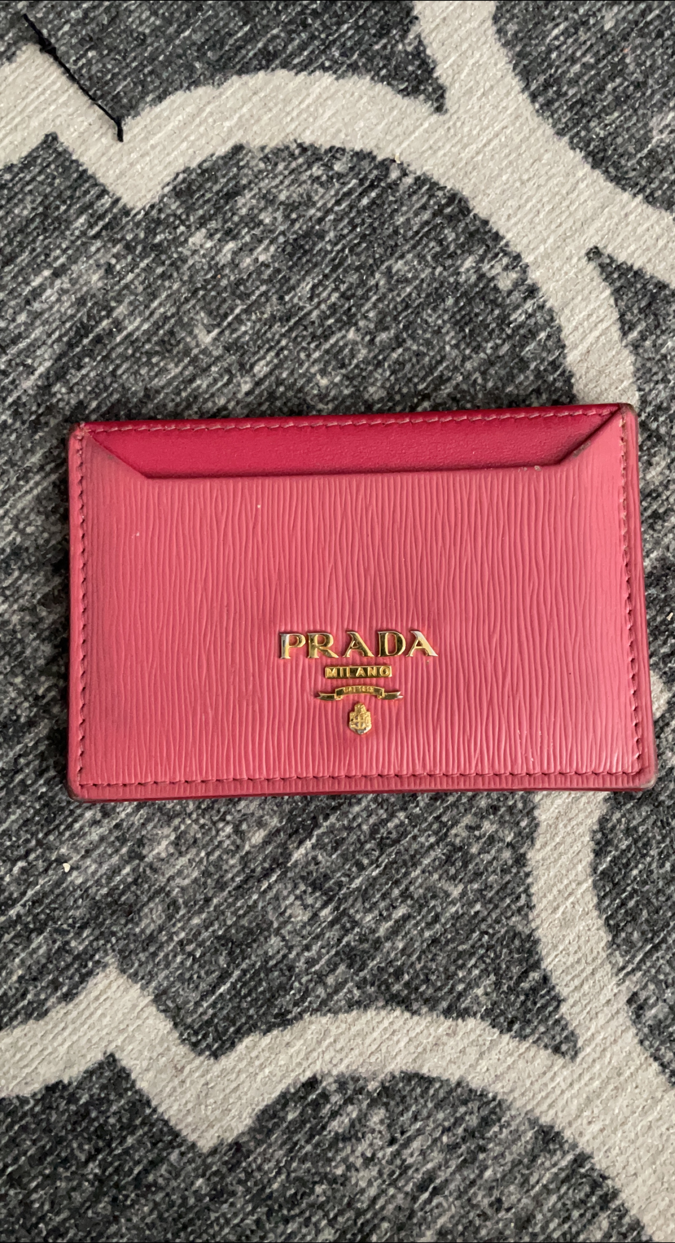 Prada Pink Leather Card Holder thumbnail