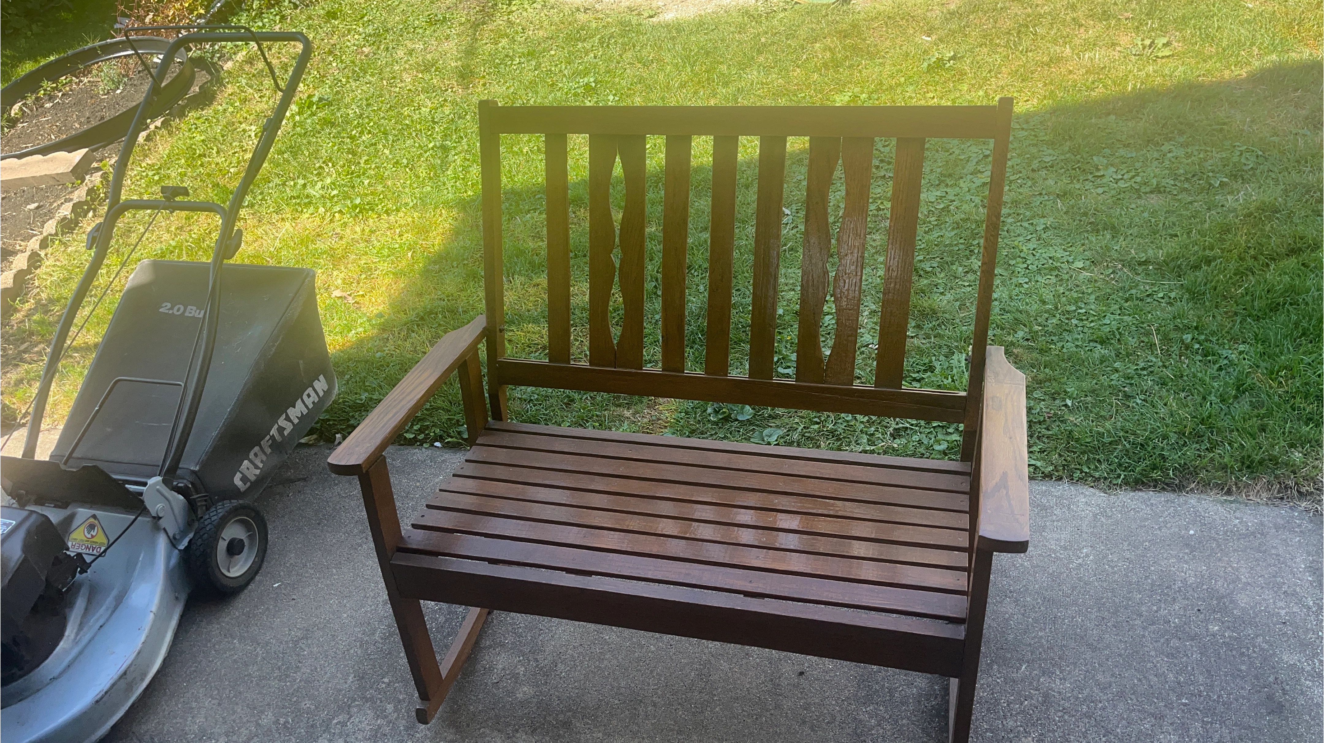 Wooden Indoor, Outdoor Rocking Bench