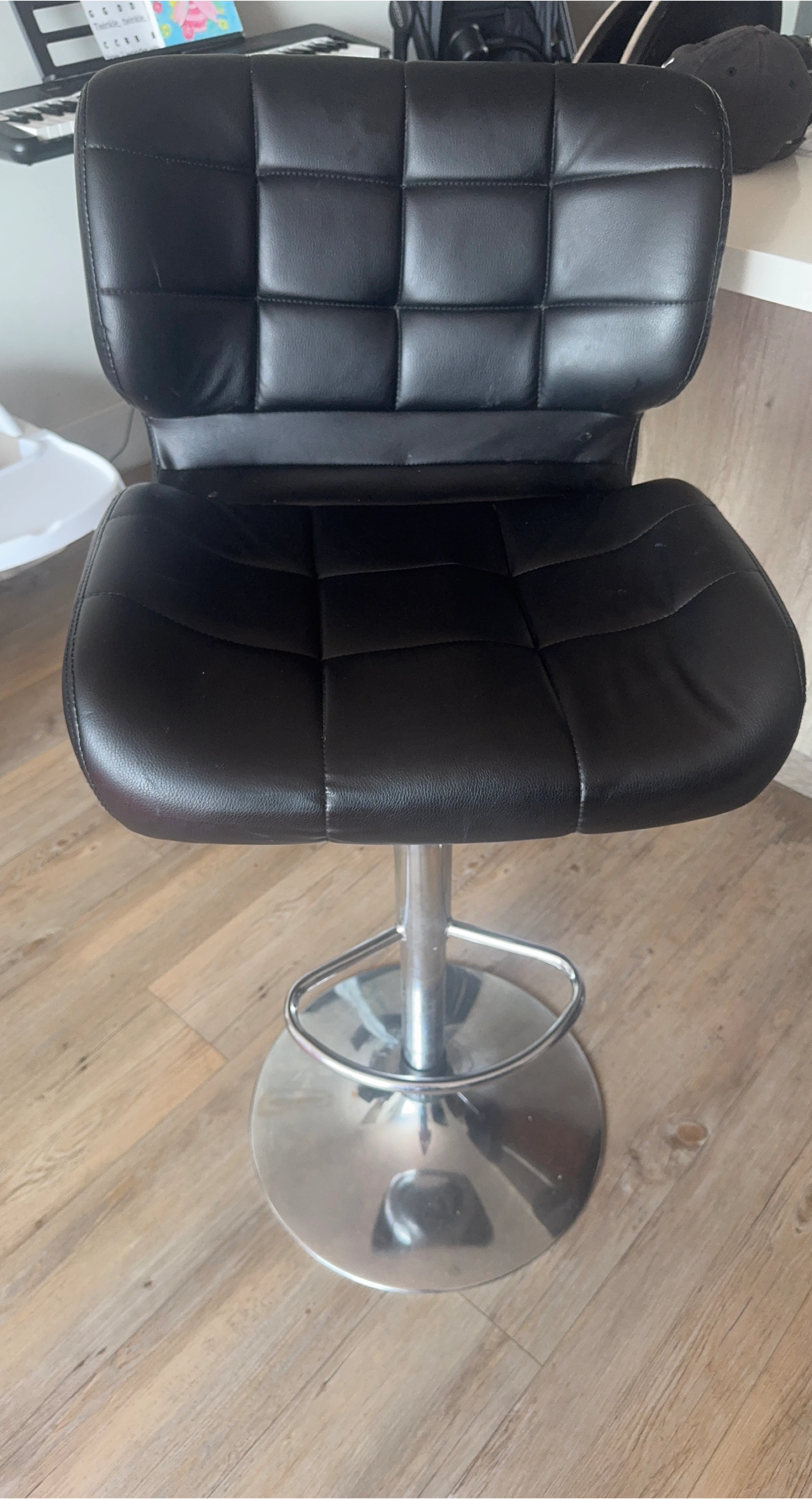 Black Swivel Bar Stools - Set of 2 - photo 2