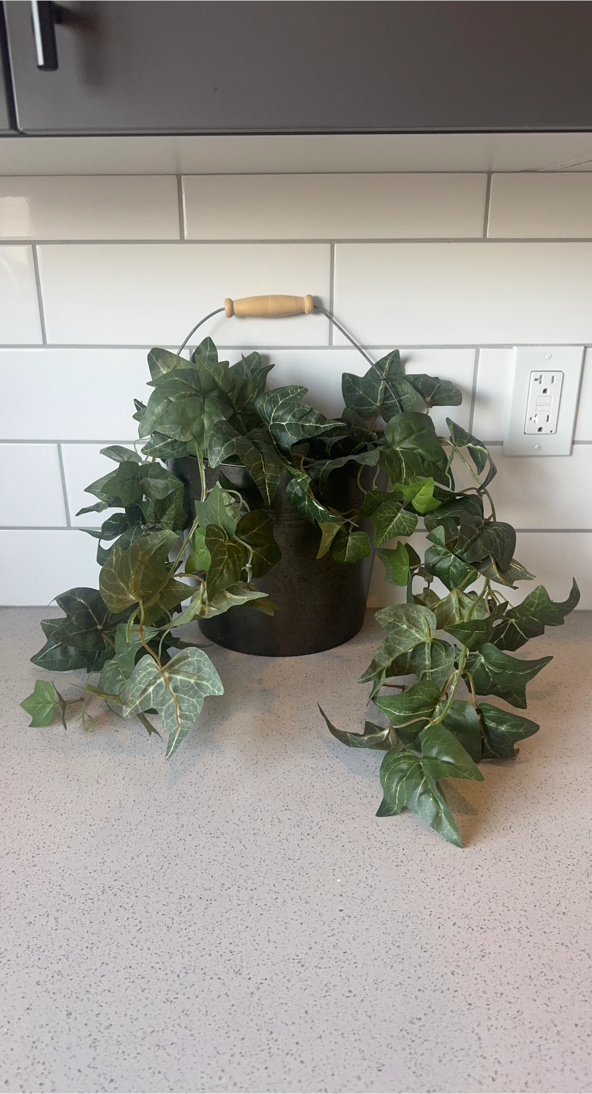 Artificial Ivy Plant in Metal Bucket thumbnail