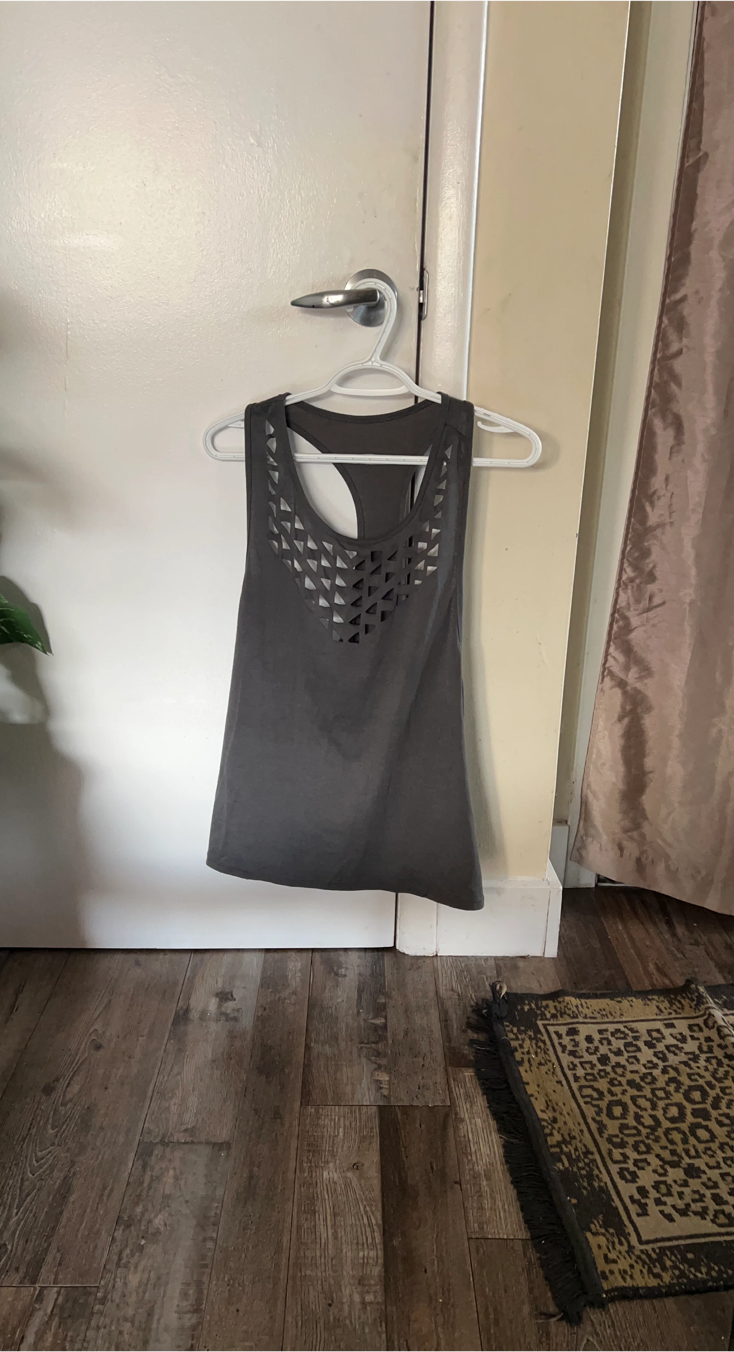 Grey Tank Top with Cutout Design thumbnail