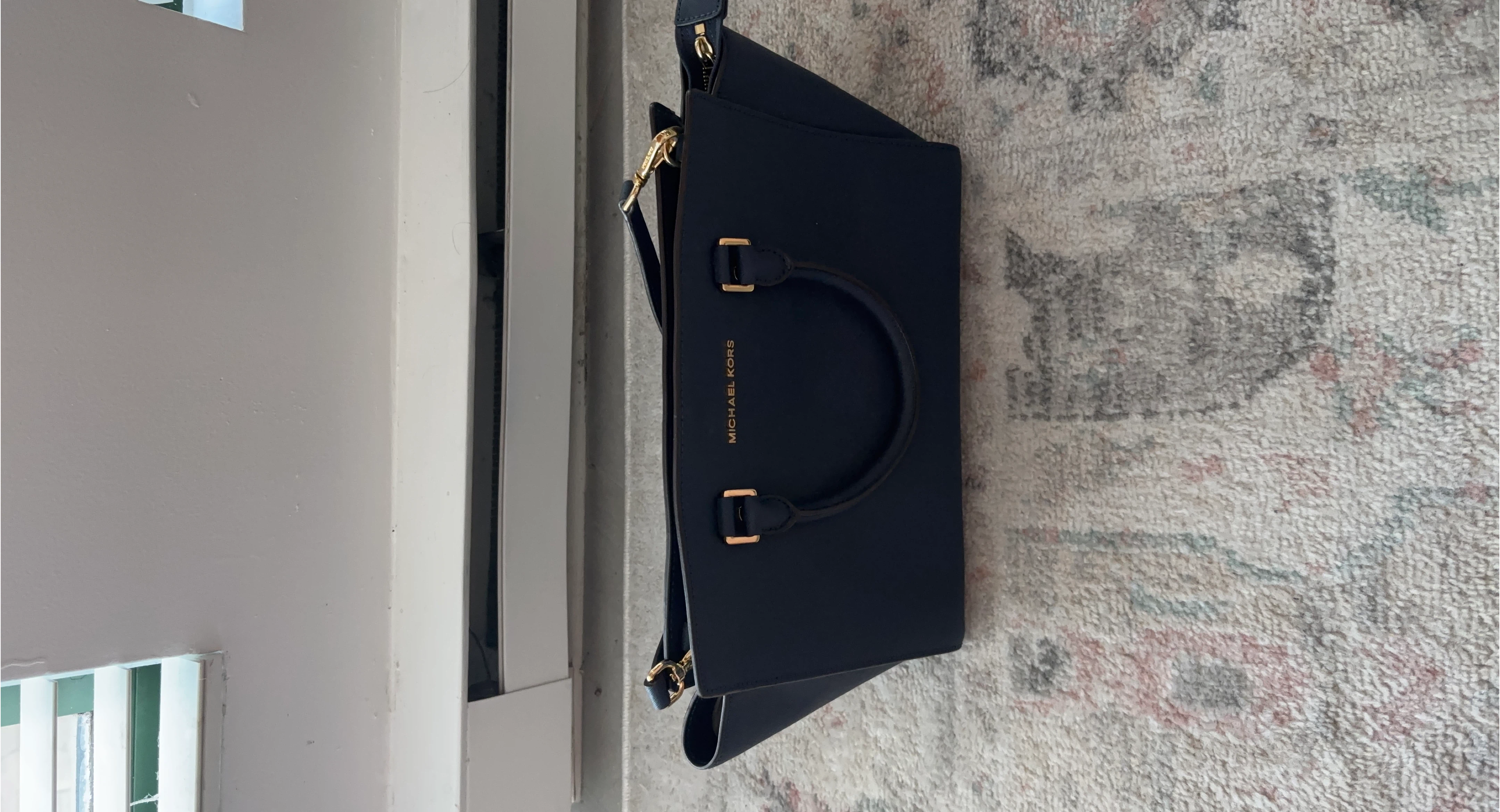 Michael Kors Navy Blue Satchel thumbnail