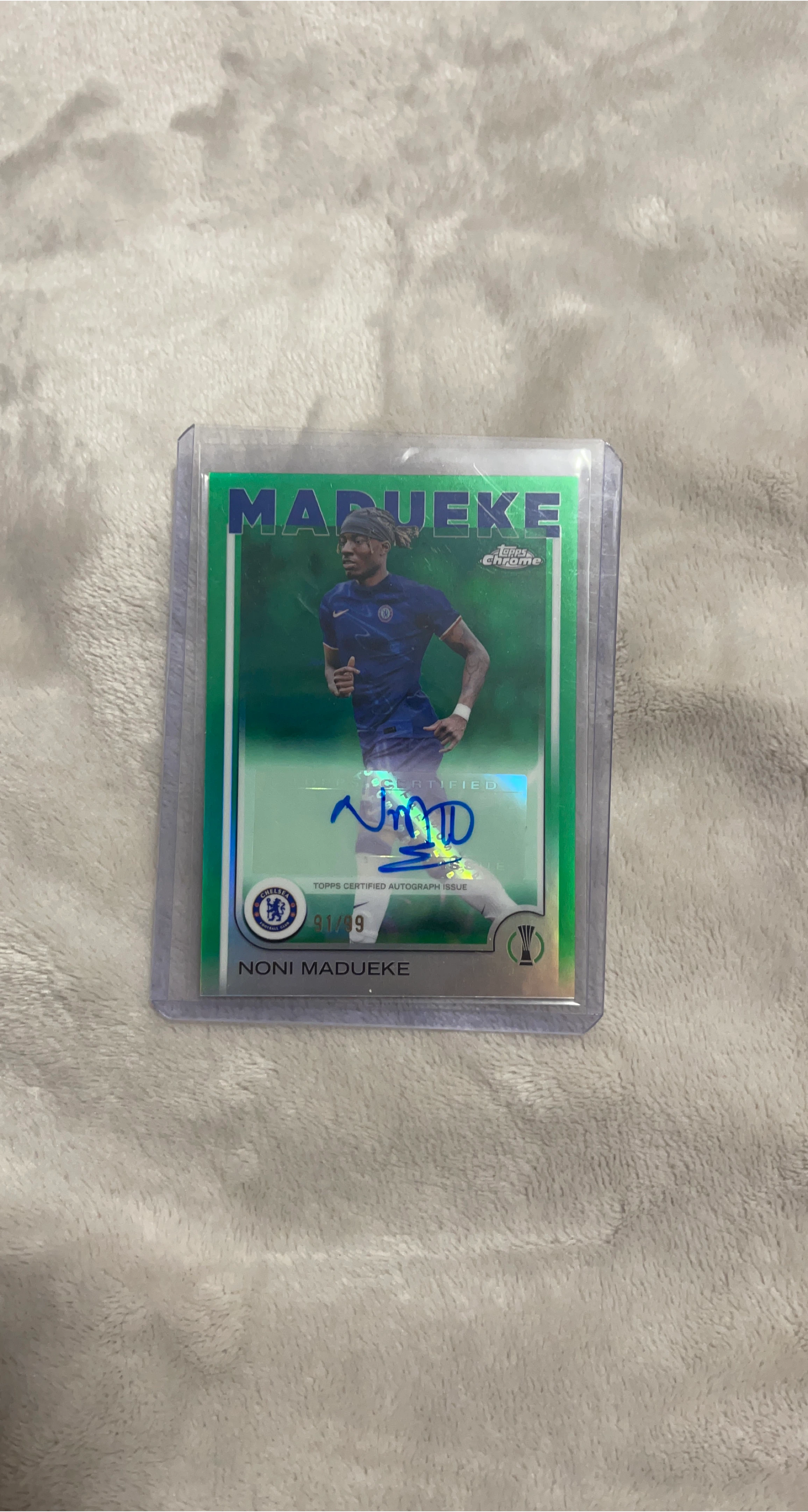 Noni Madueke Topps Chrome Autograph Card thumbnail