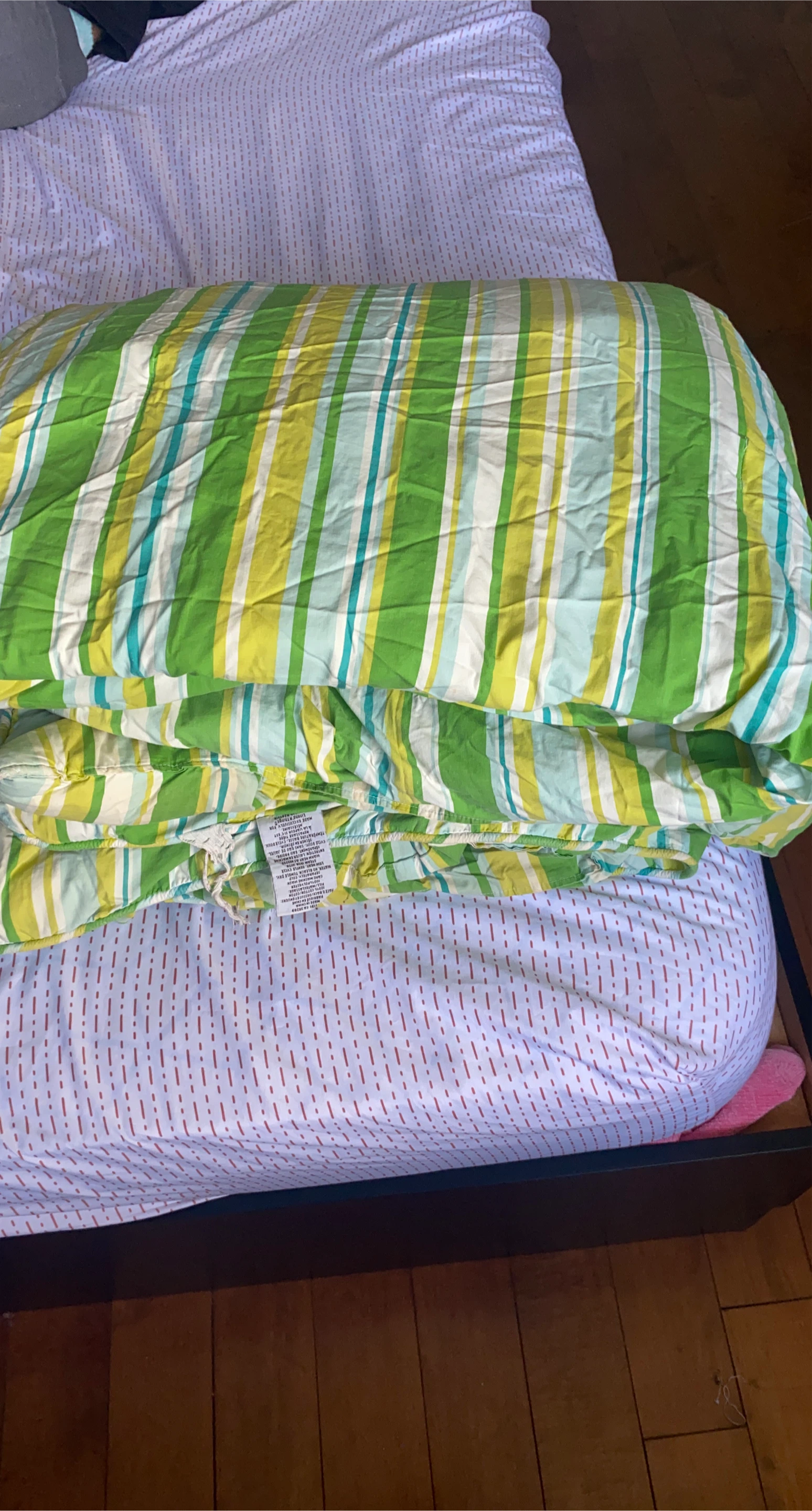 Striped Comforter - Green, Blue, Yellow thumbnail