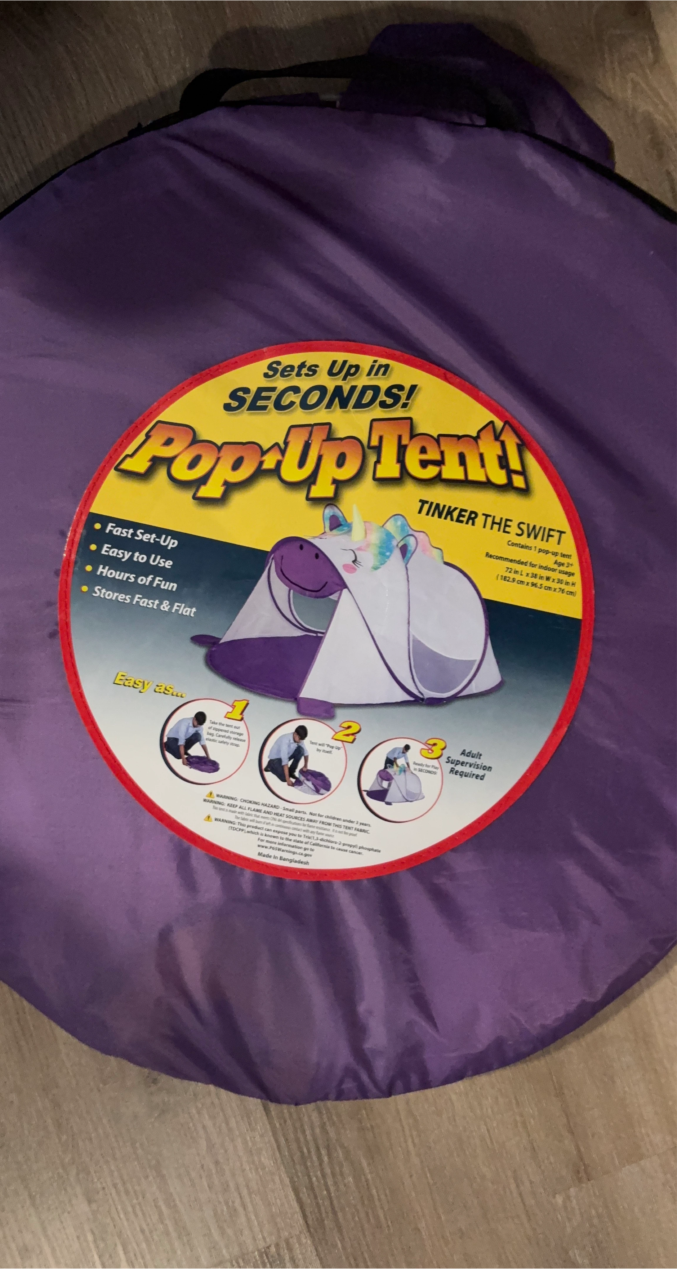 Tinker The Swift Pop-Up Tent - Kids, Purple thumbnail