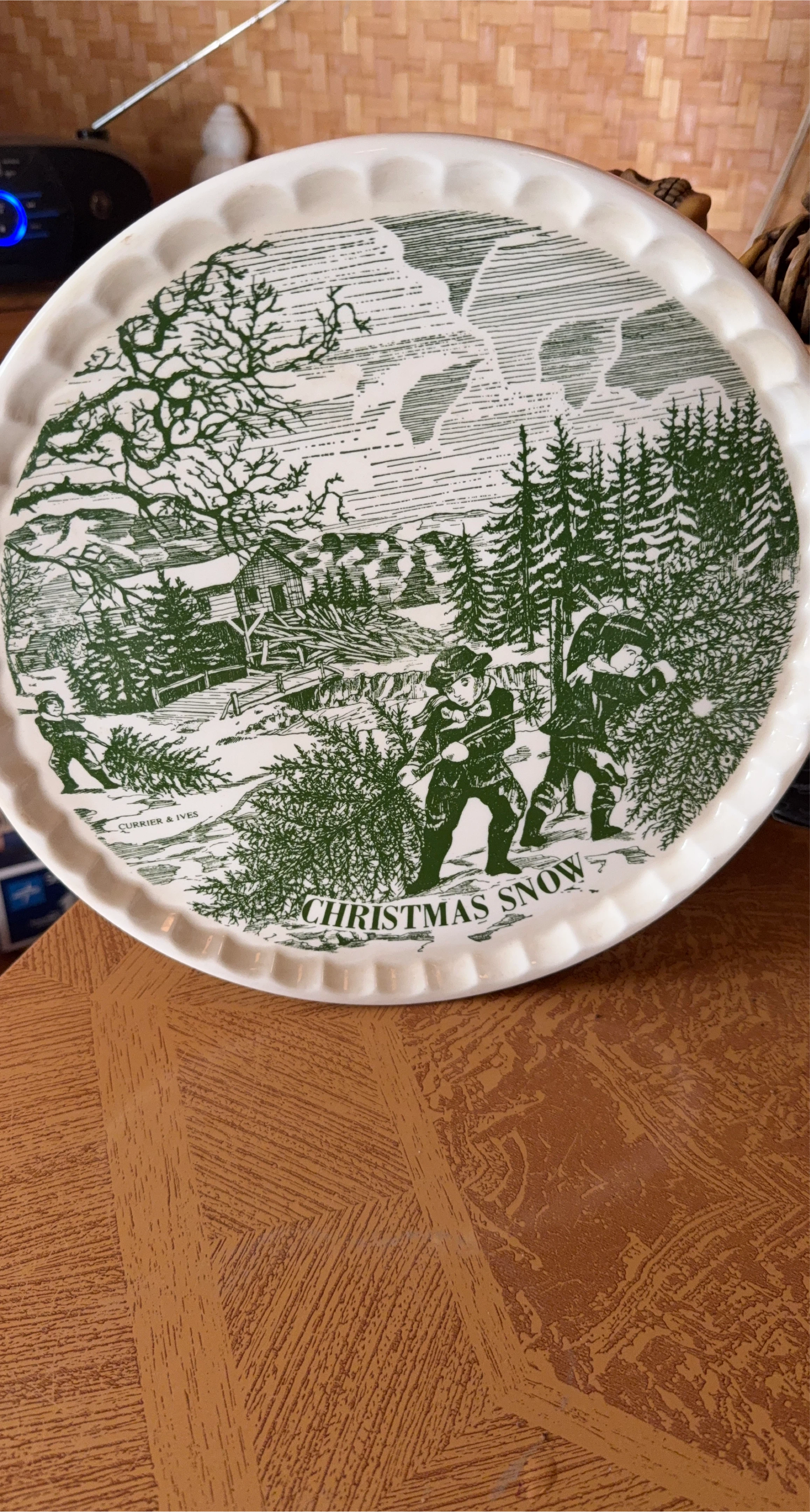 Currier and Ives Christmas Snow Plate thumbnail