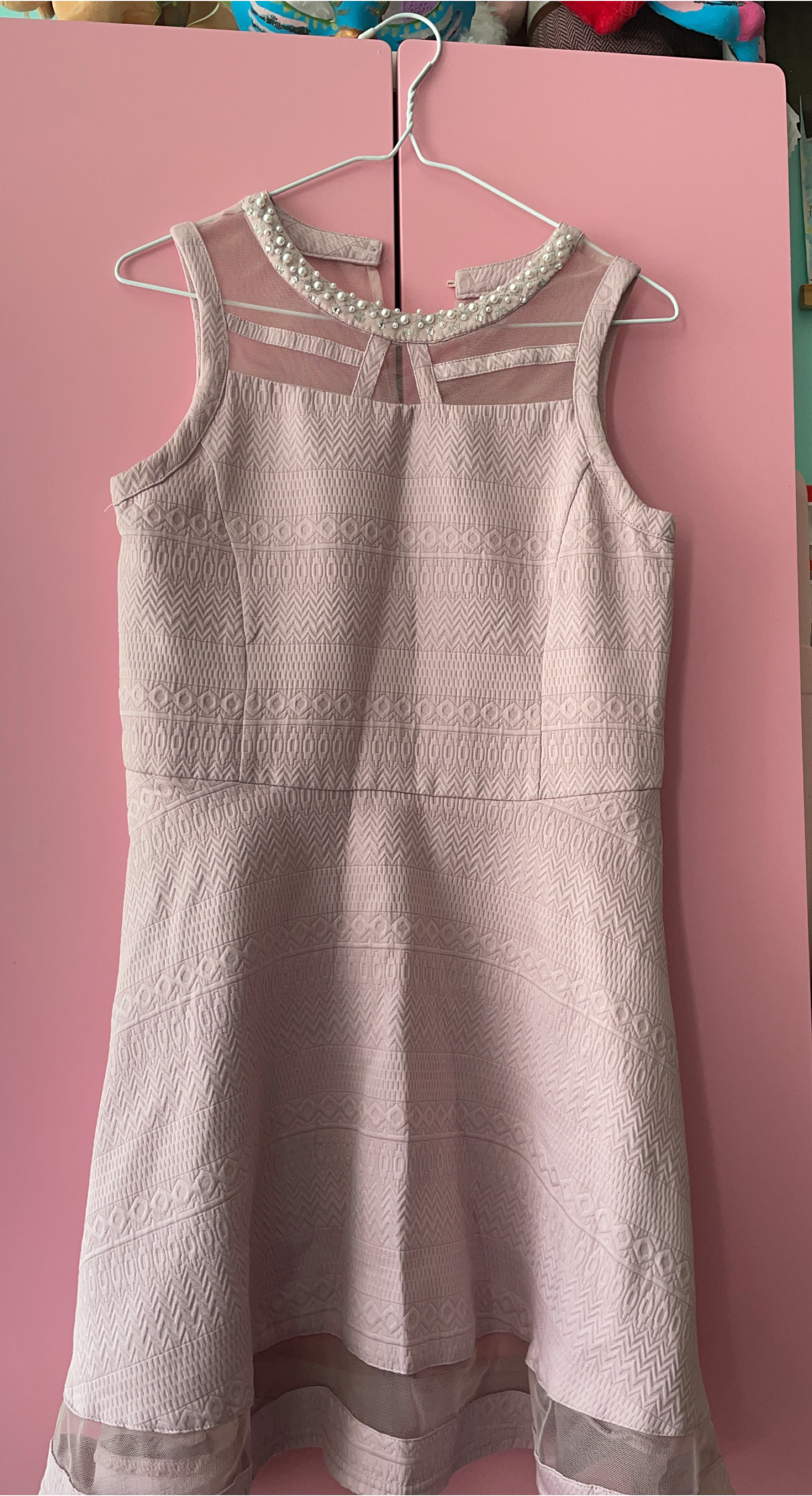 Light Pink Sleeveless Dress with Pearl Detail thumbnail