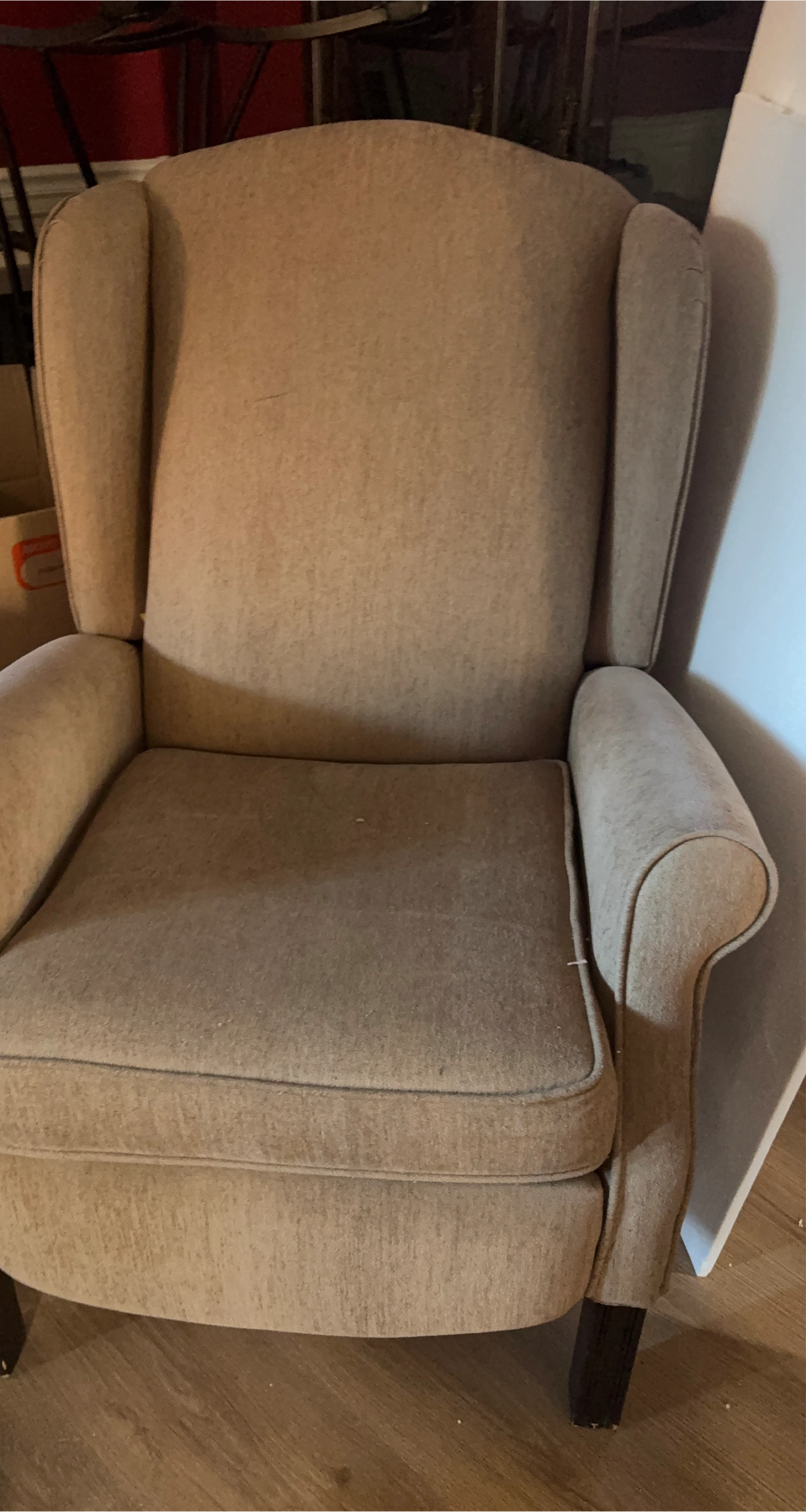 Tan Wingback Accent Chair