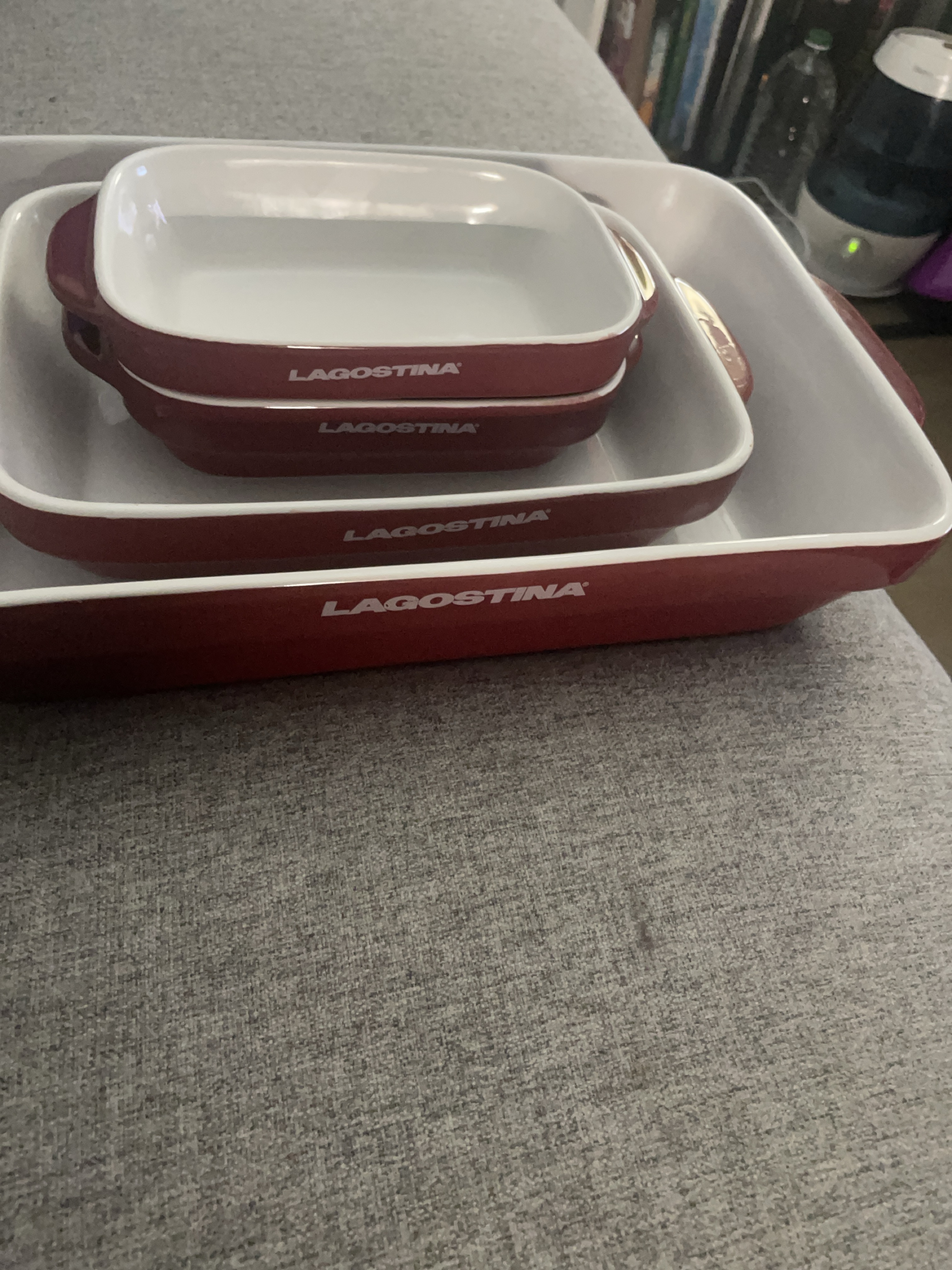 Lagostina Burgundy Baking Dishes - Set of 3 thumbnail