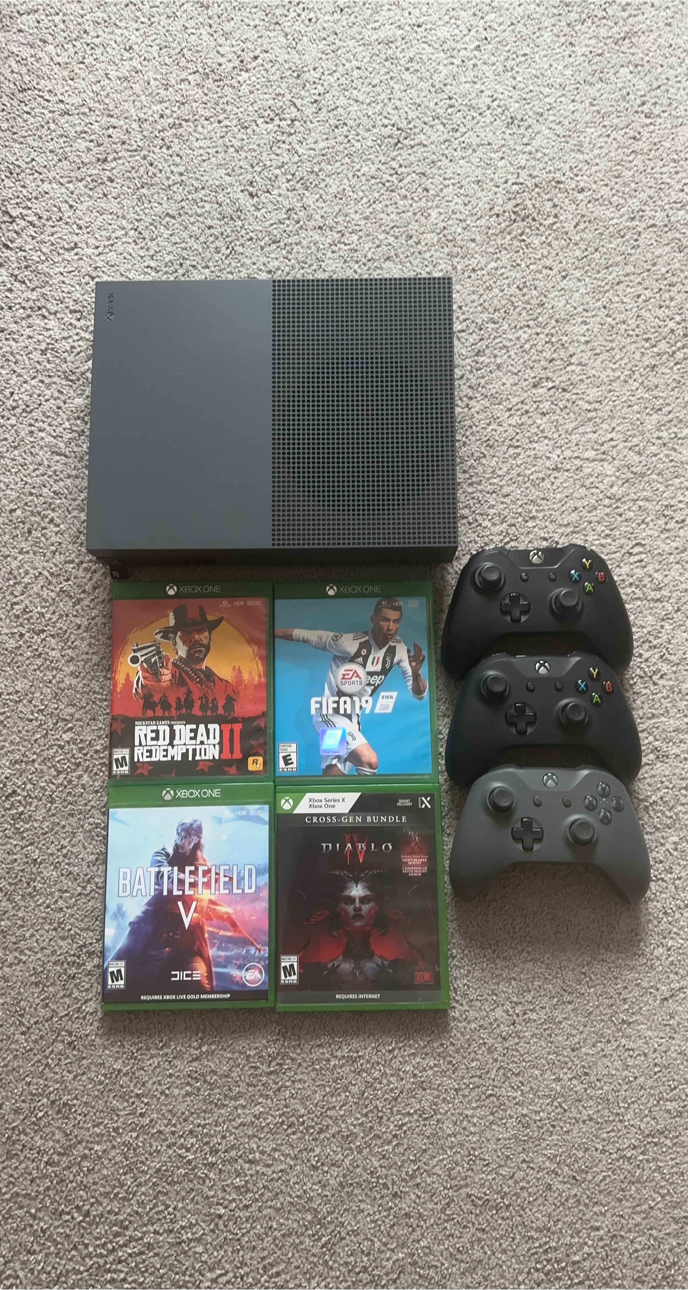 Xbox One Console with Games and Controllers thumbnail