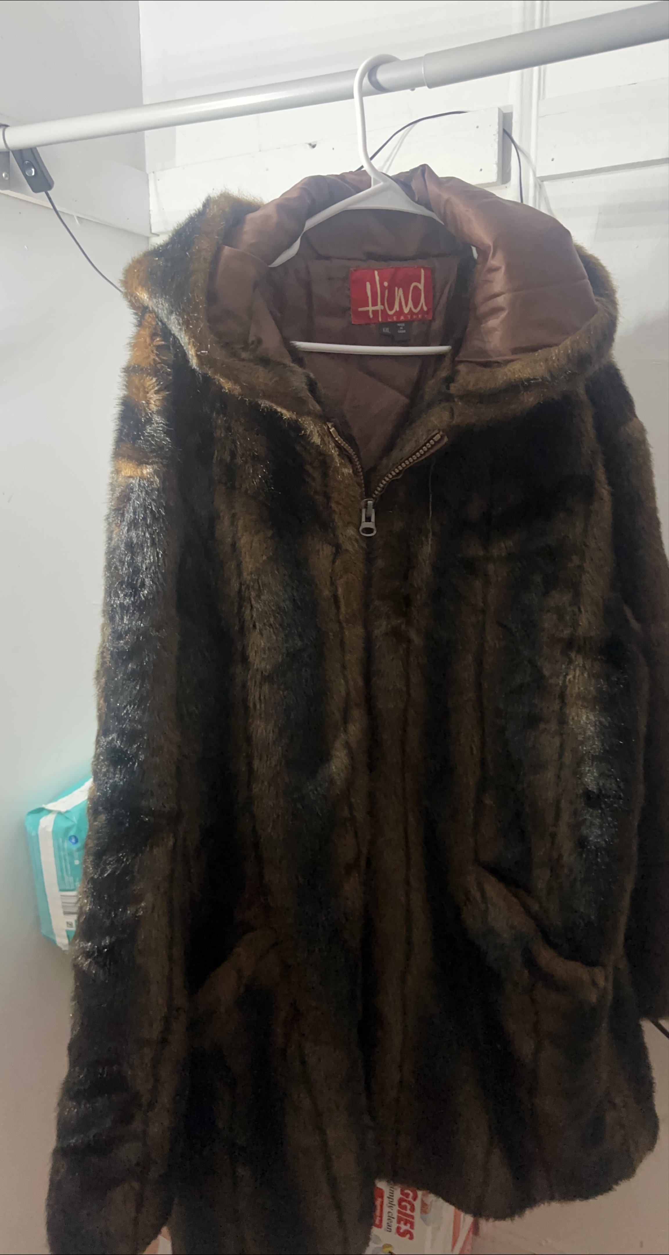 Hind Leather XXL Faux Fur Coat thumbnail