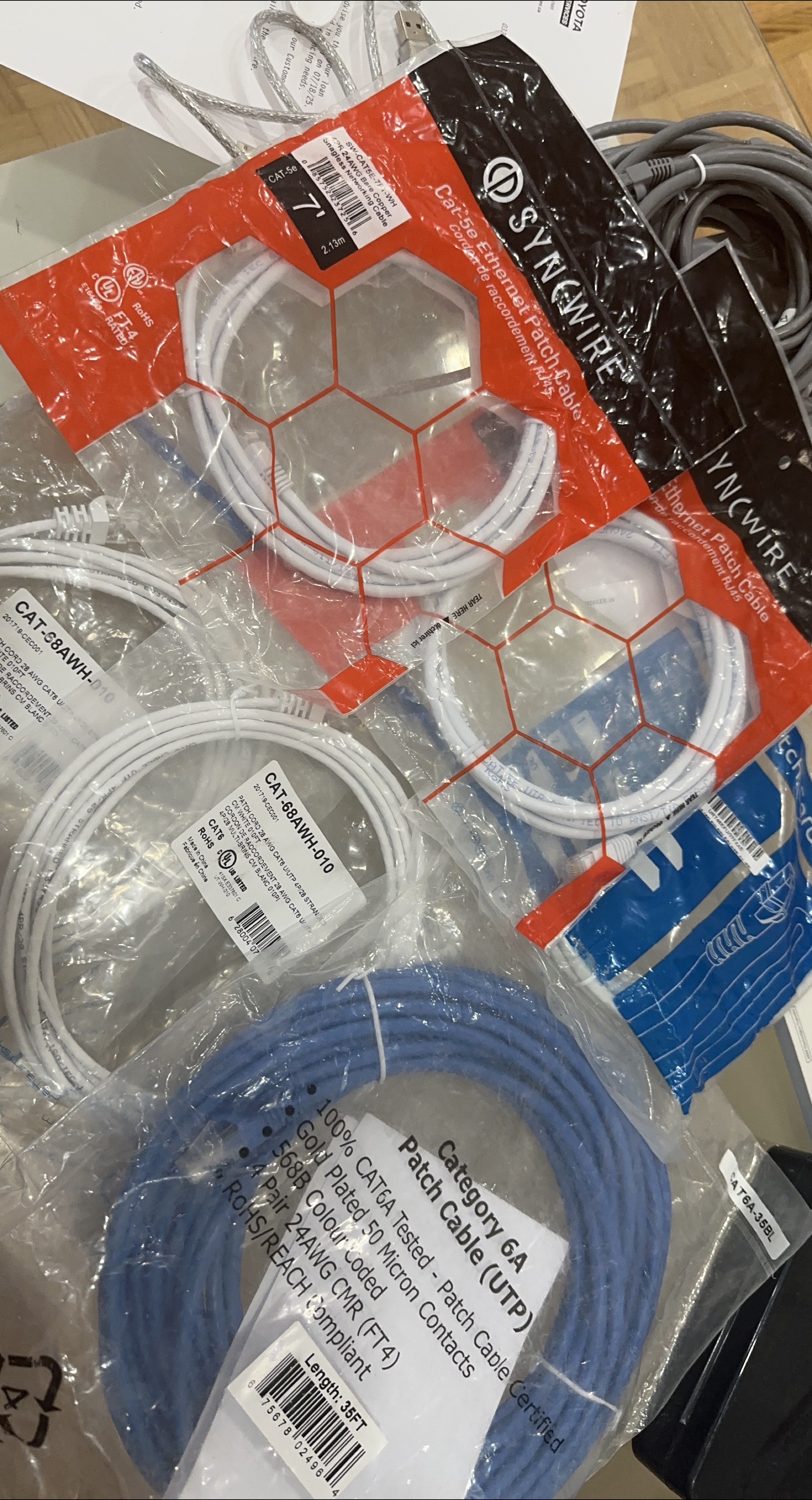 Mixed Lot of Ethernet Patch Cables