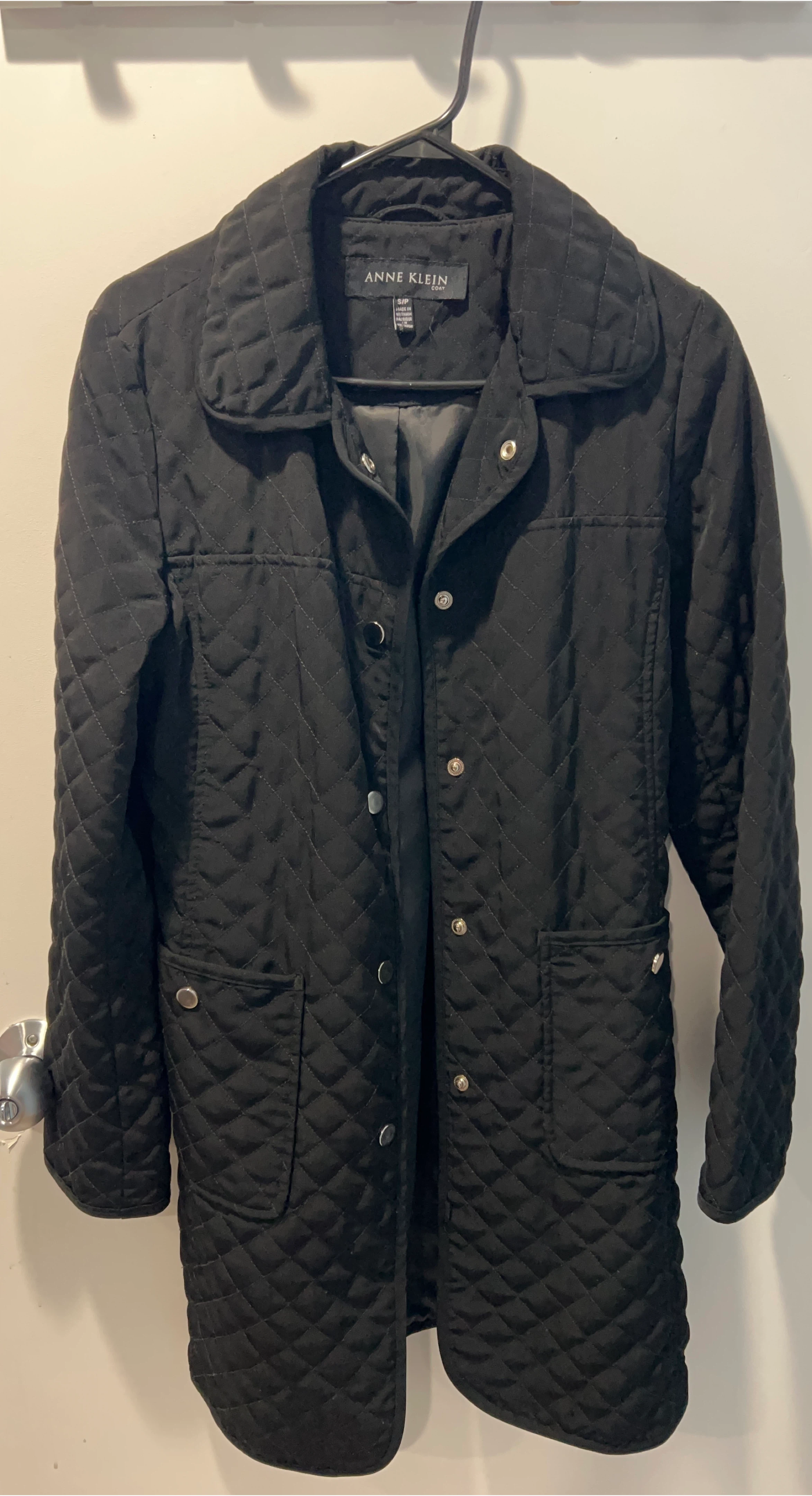 Anne Klein Black Quilted Coat - Size S/P thumbnail