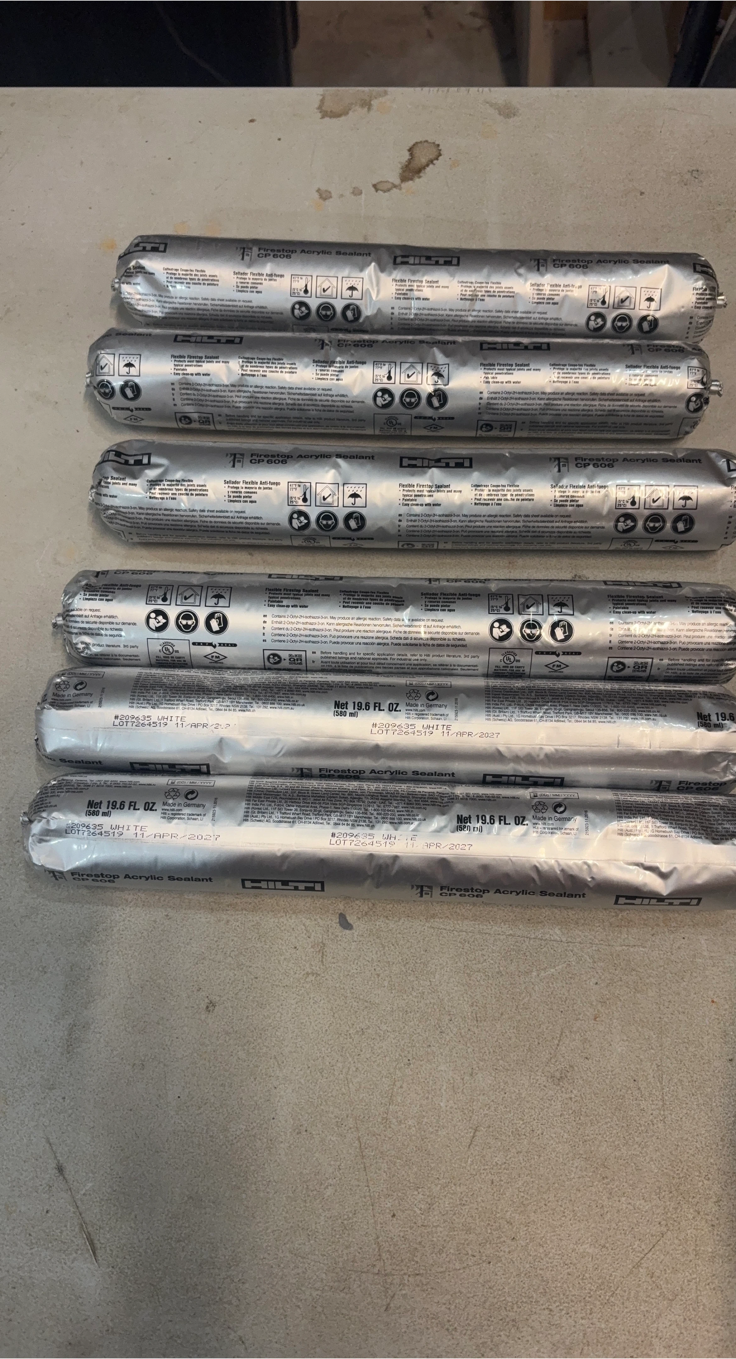 Hilti CP 606 Firestop Acrylic Sealant - New