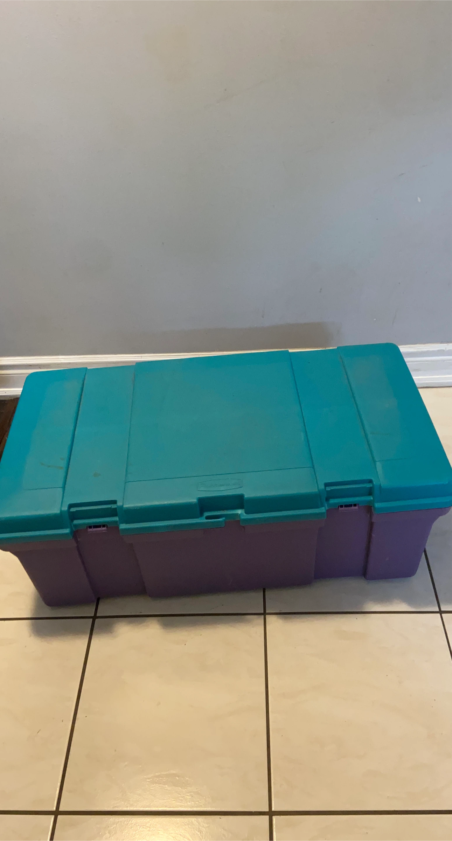 Rubbermaid Storage Box - Teal & Purple thumbnail