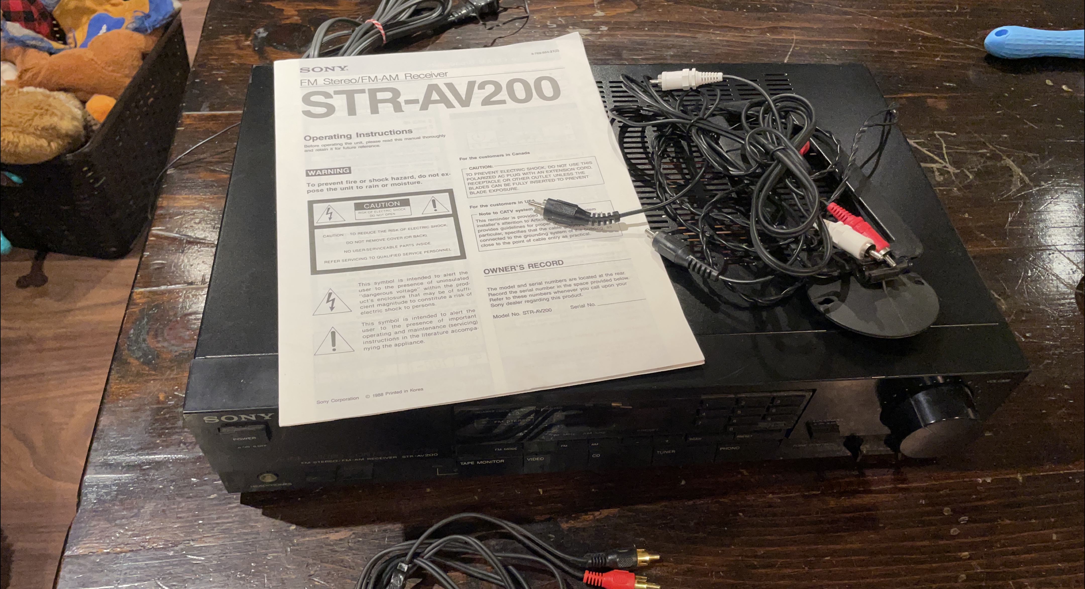 Sony STR-AV200 FM Stereo Receiver