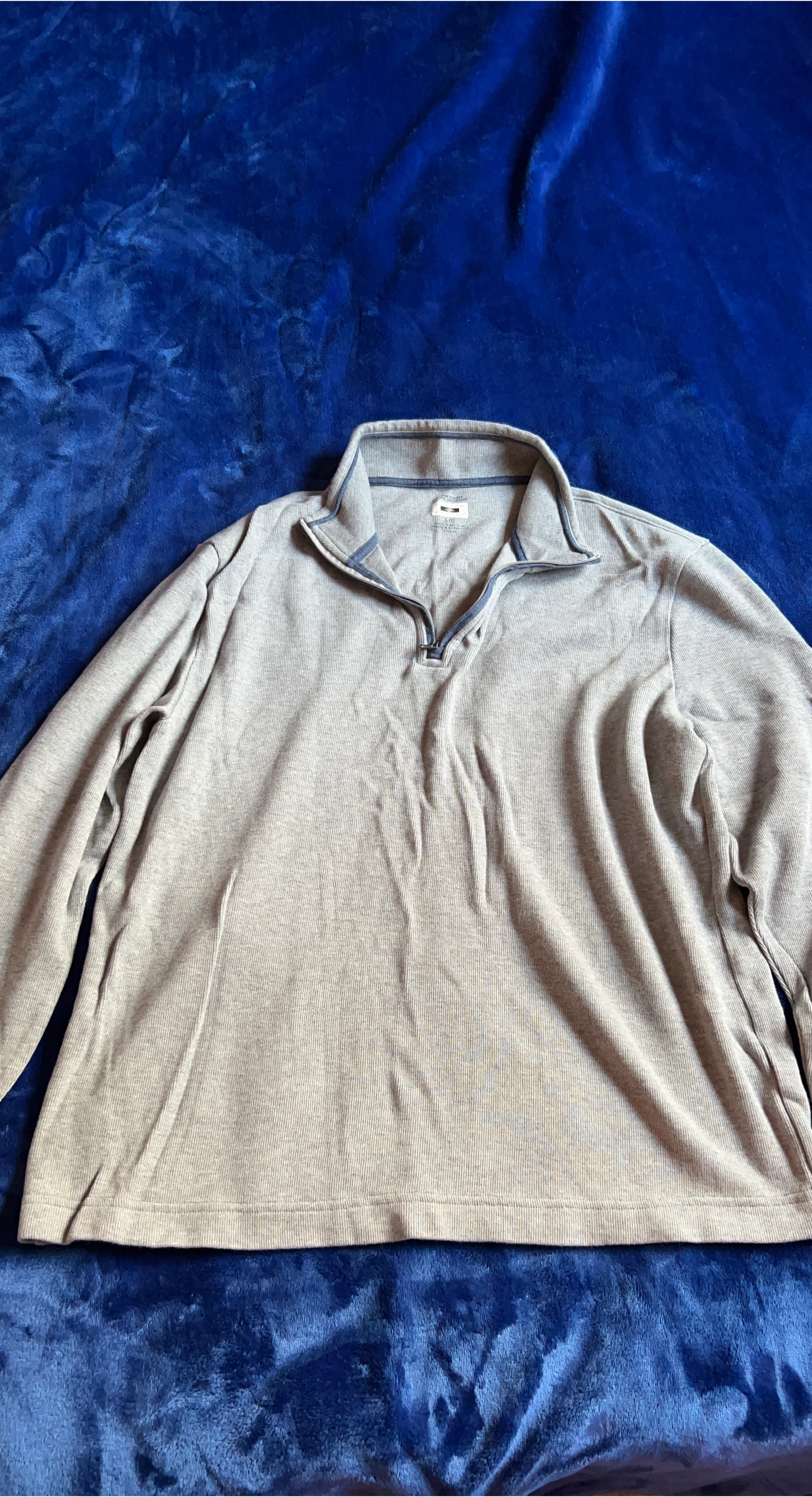 L/G Men's Grey Long Sleeve 1/4 Zip Pullover