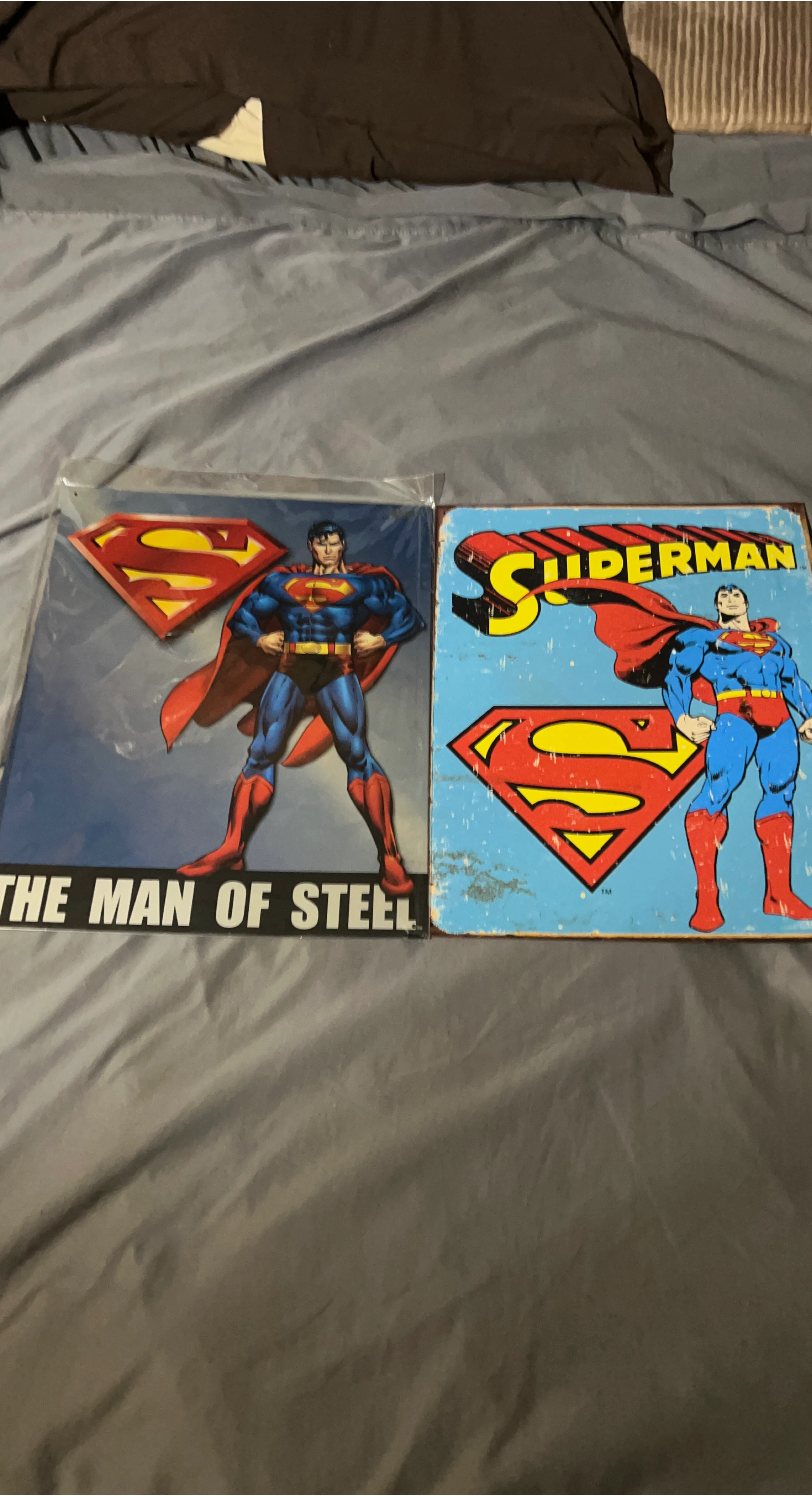 Superman Man of Steel & Vintage Metal Sign thumbnail