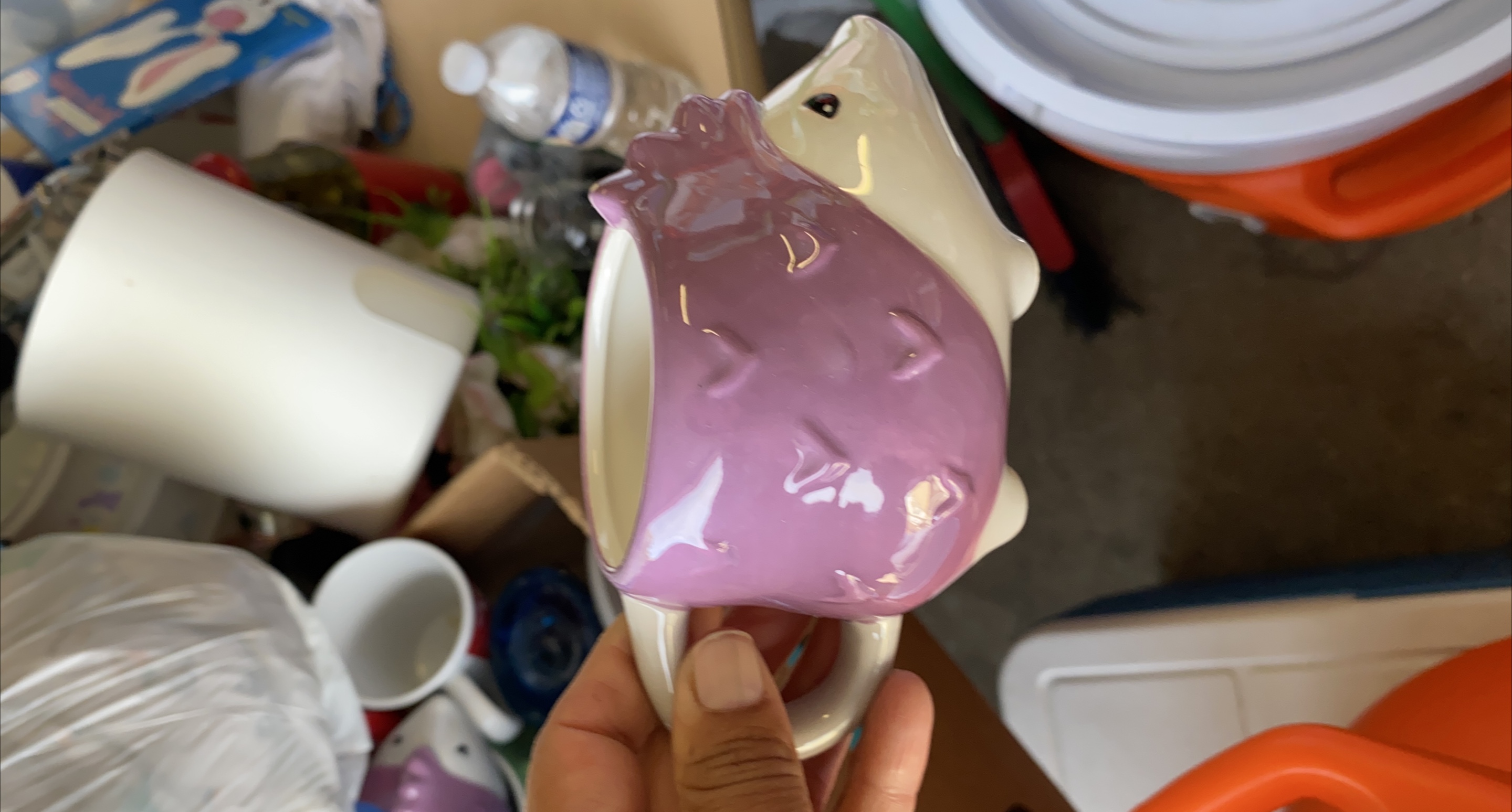 Bunny Rabbit Mug - Purple and White thumbnail