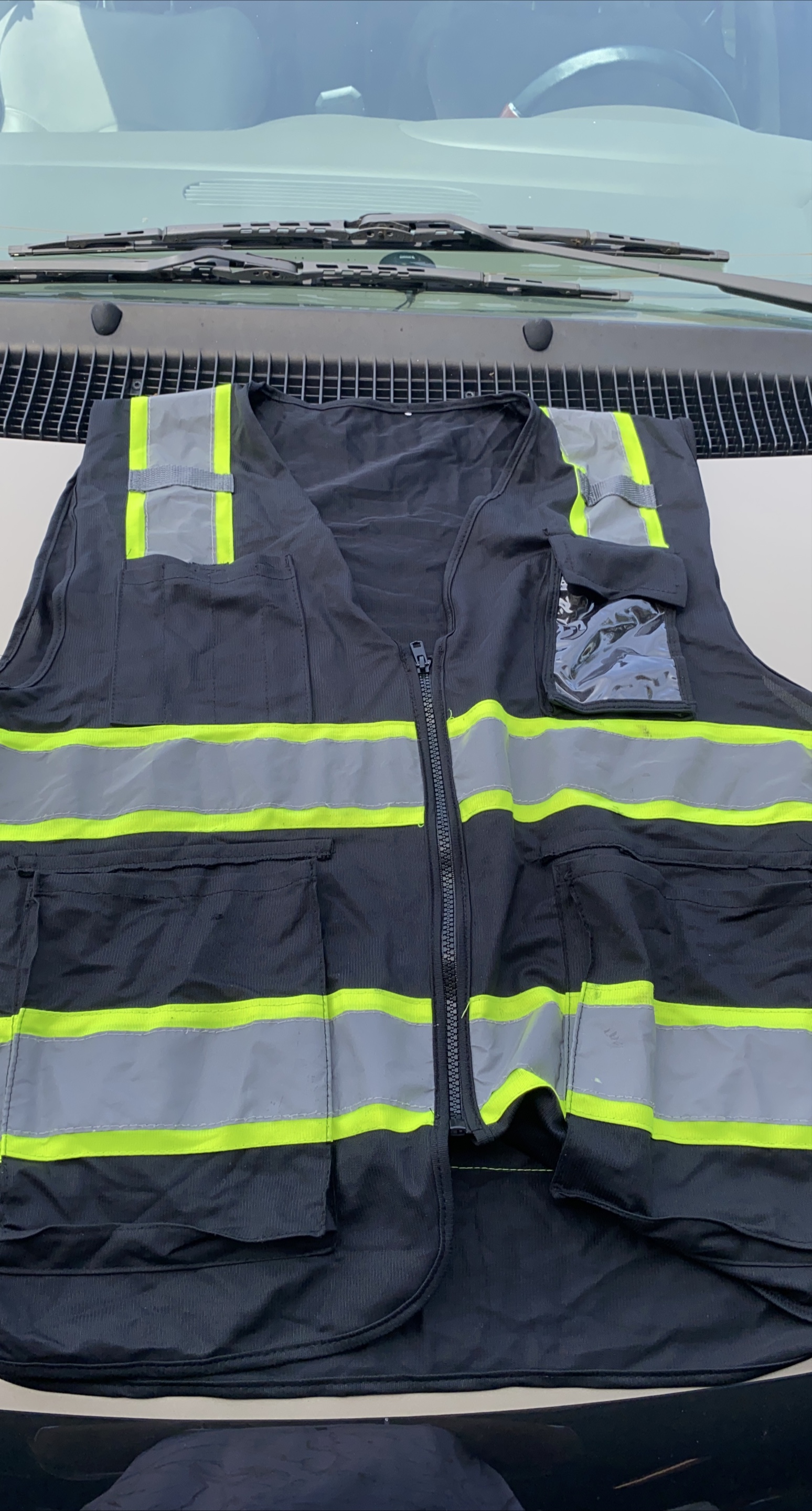 Reflective Safety Vest - Black and Yellow