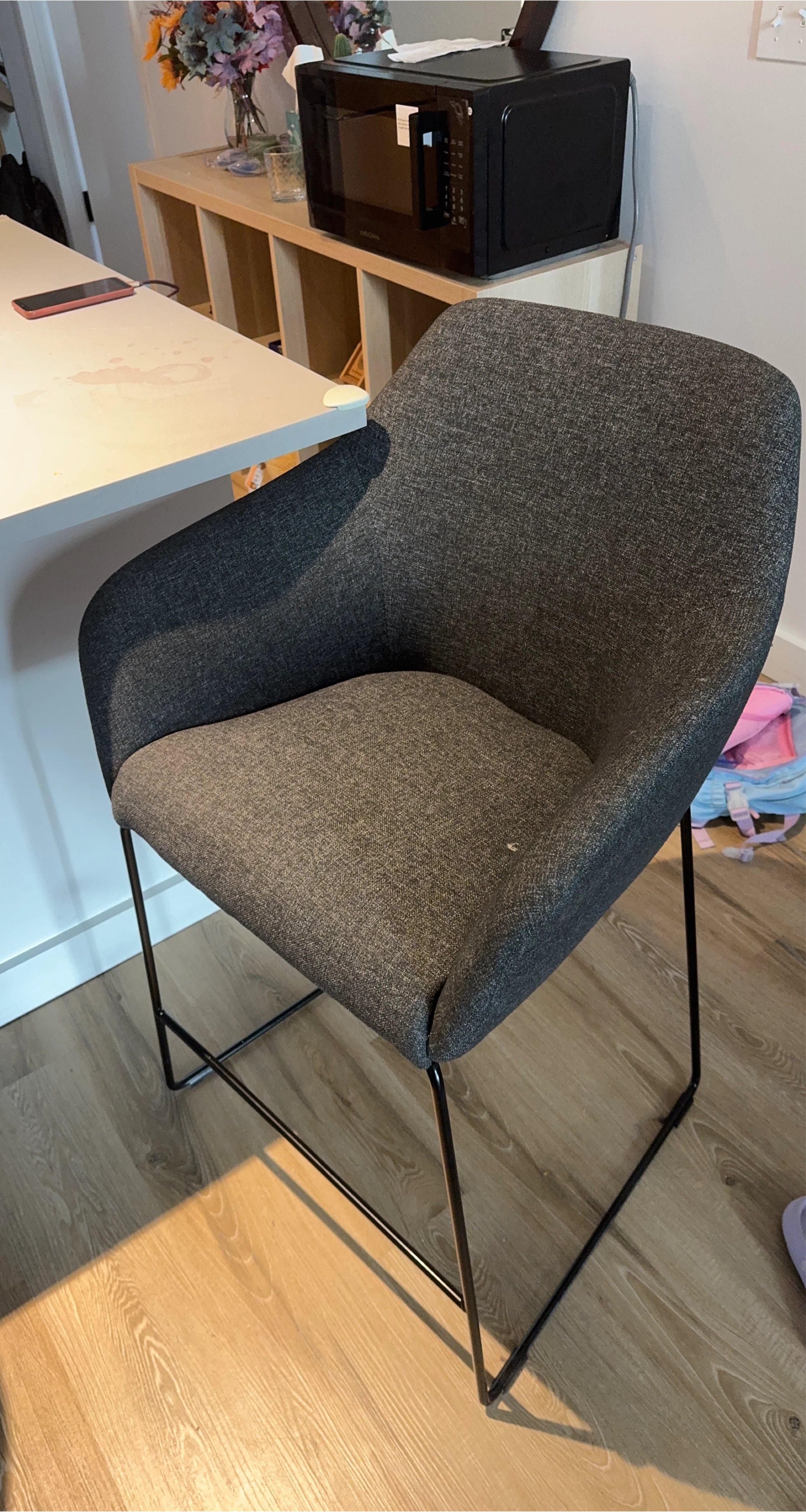 Dark Gray Upholstered Accent Chair