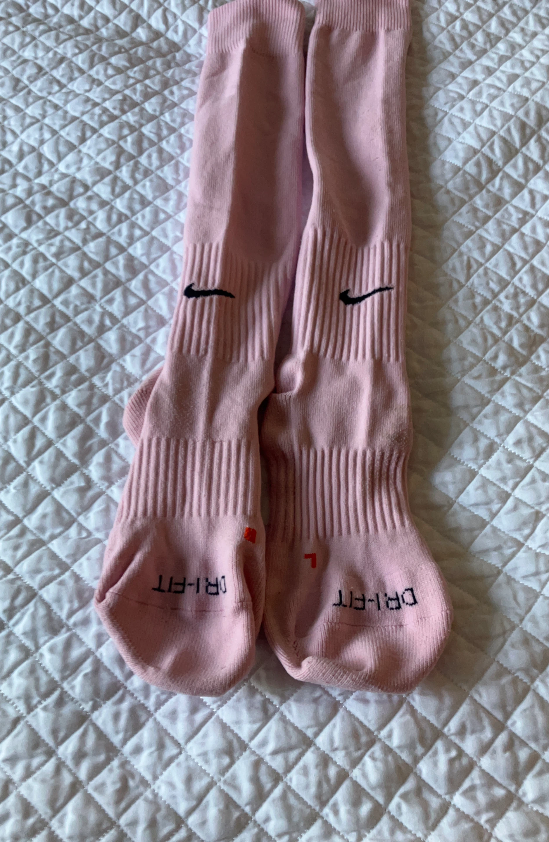 Nike Dri-FIT Pink Socks (Size L)