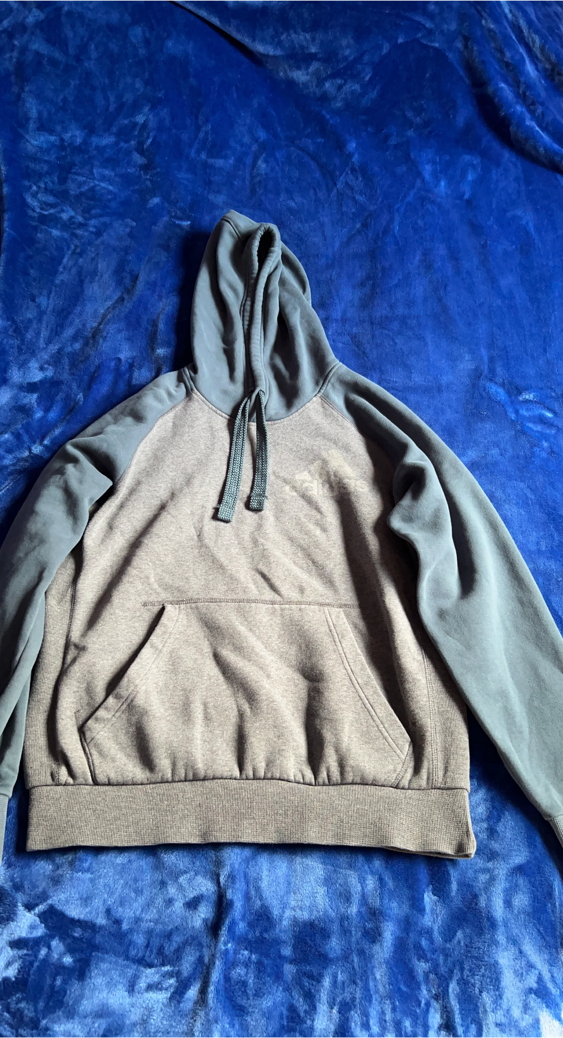Adidas Colour Block Hoodie - Grey & Blue