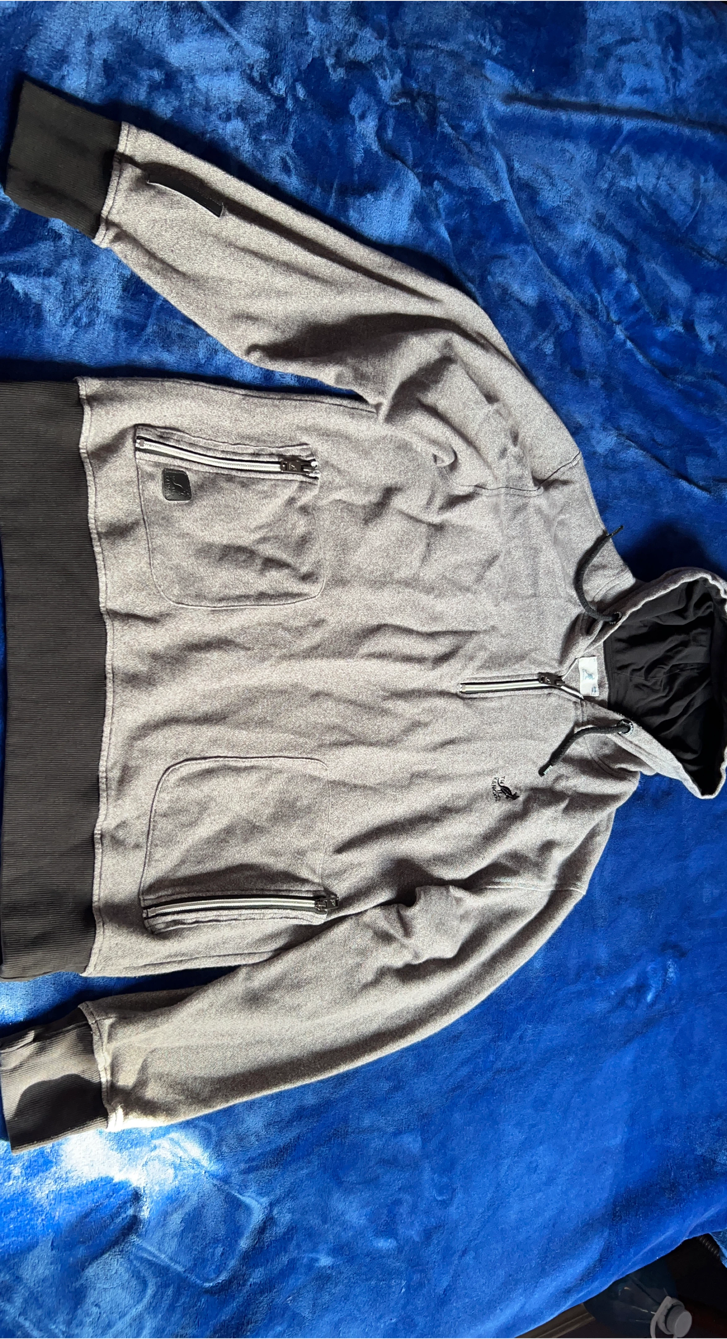 Kangol Hoodie, Grey, Size Large
