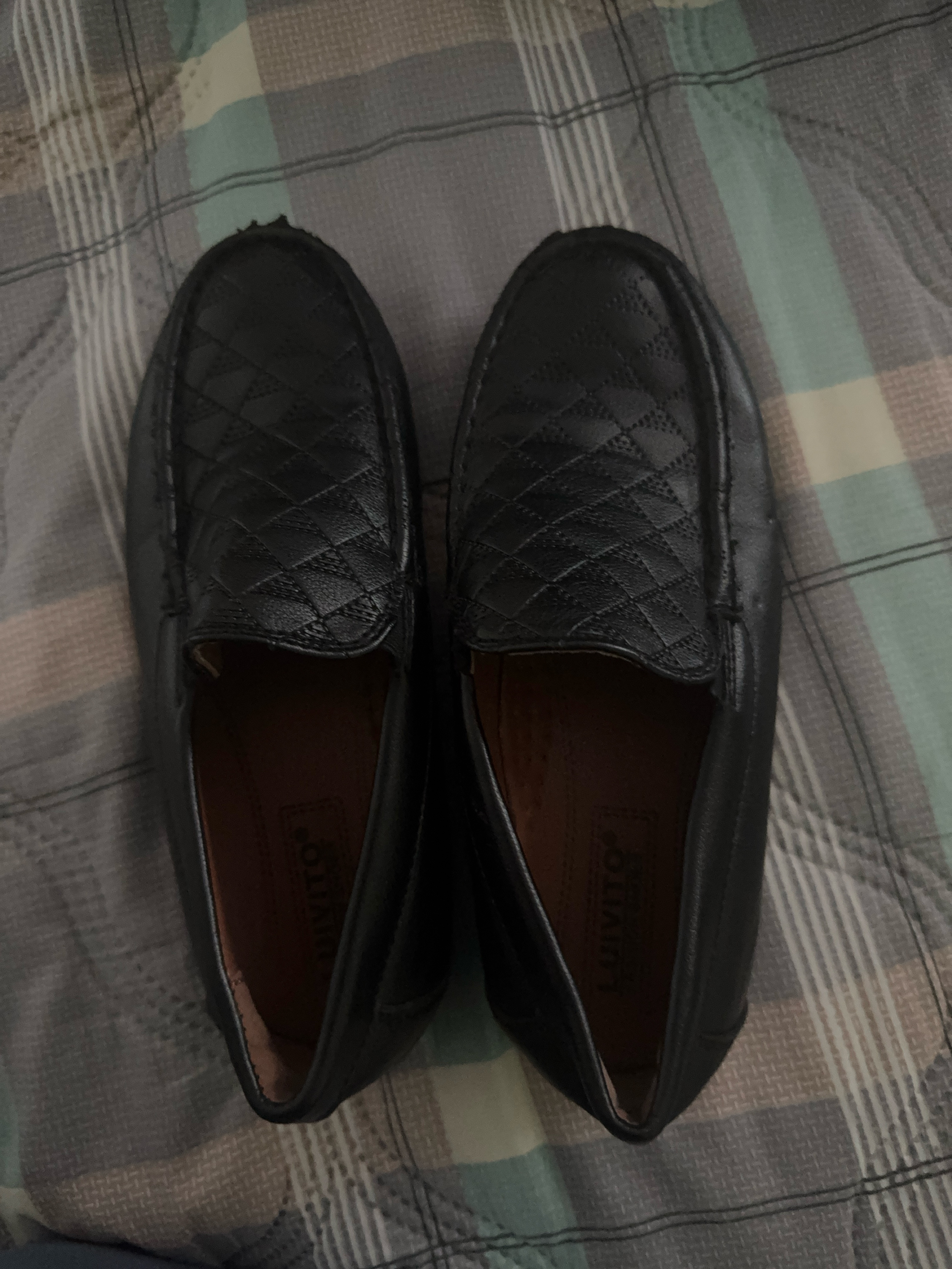 Luvito Black Leather Loafers