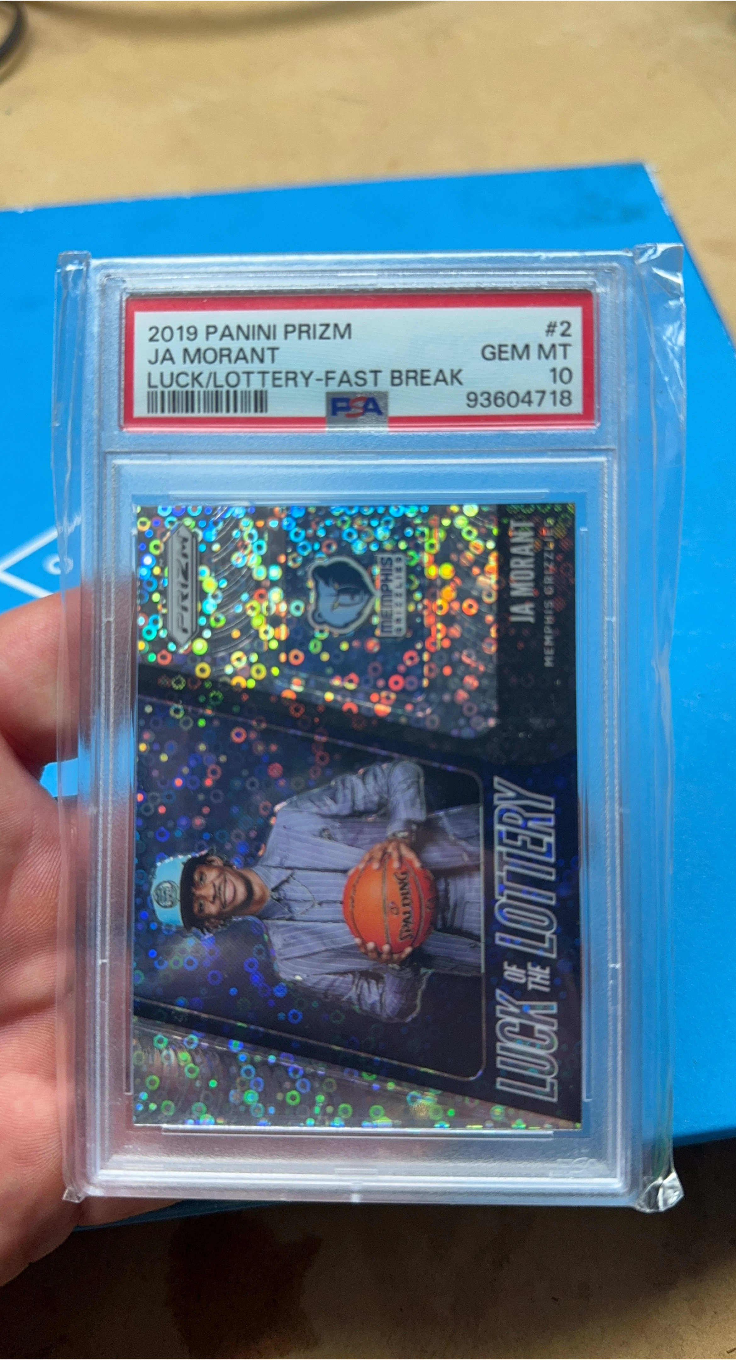 Ja Morant 2019 Panini Prizm Luck/Lottery Fast Break PSA 10 thumbnail