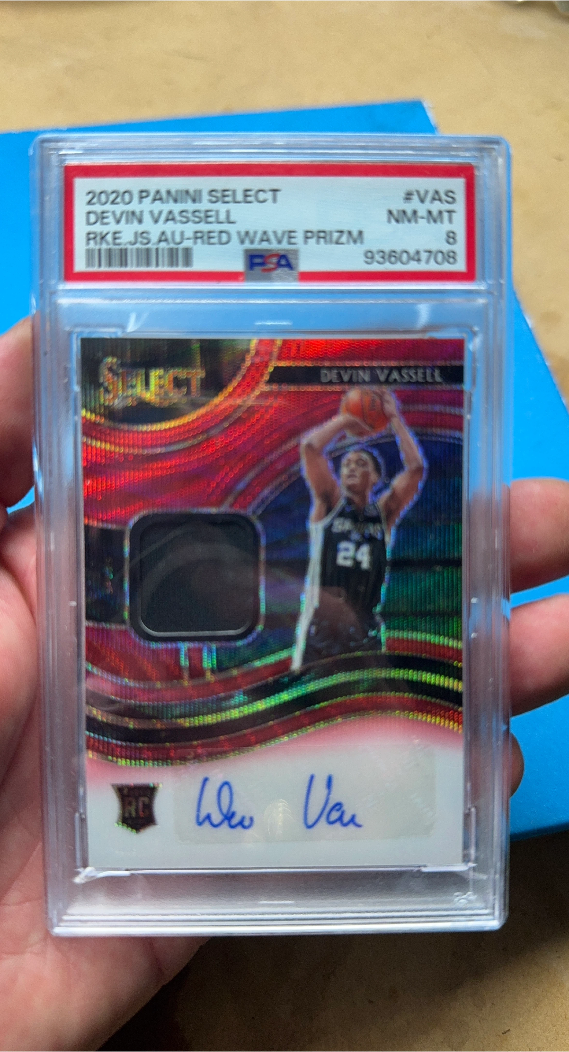 2020 Panini Select Devin Vassell RC Auto Prizm PSA 8 thumbnail